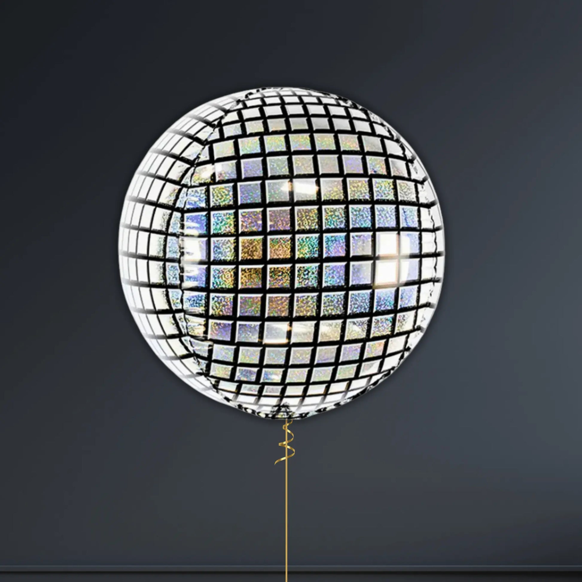 🪩 16'' Disco Ball Holographic Sphere Foil Balloon – Helium-Filled 🎈