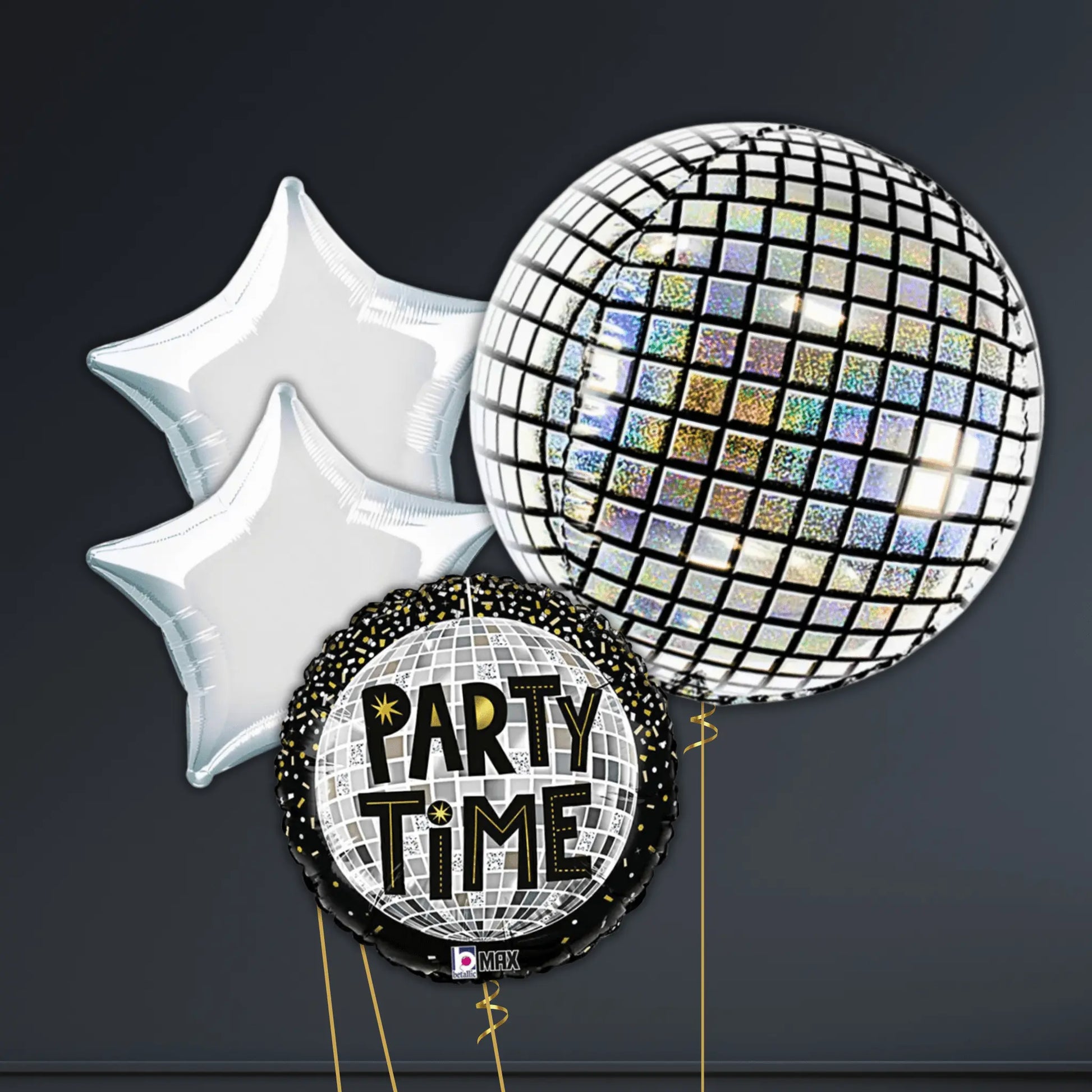 🪩 16'' Disco Ball Holographic Sphere Foil Balloon – Helium-Filled 🎈