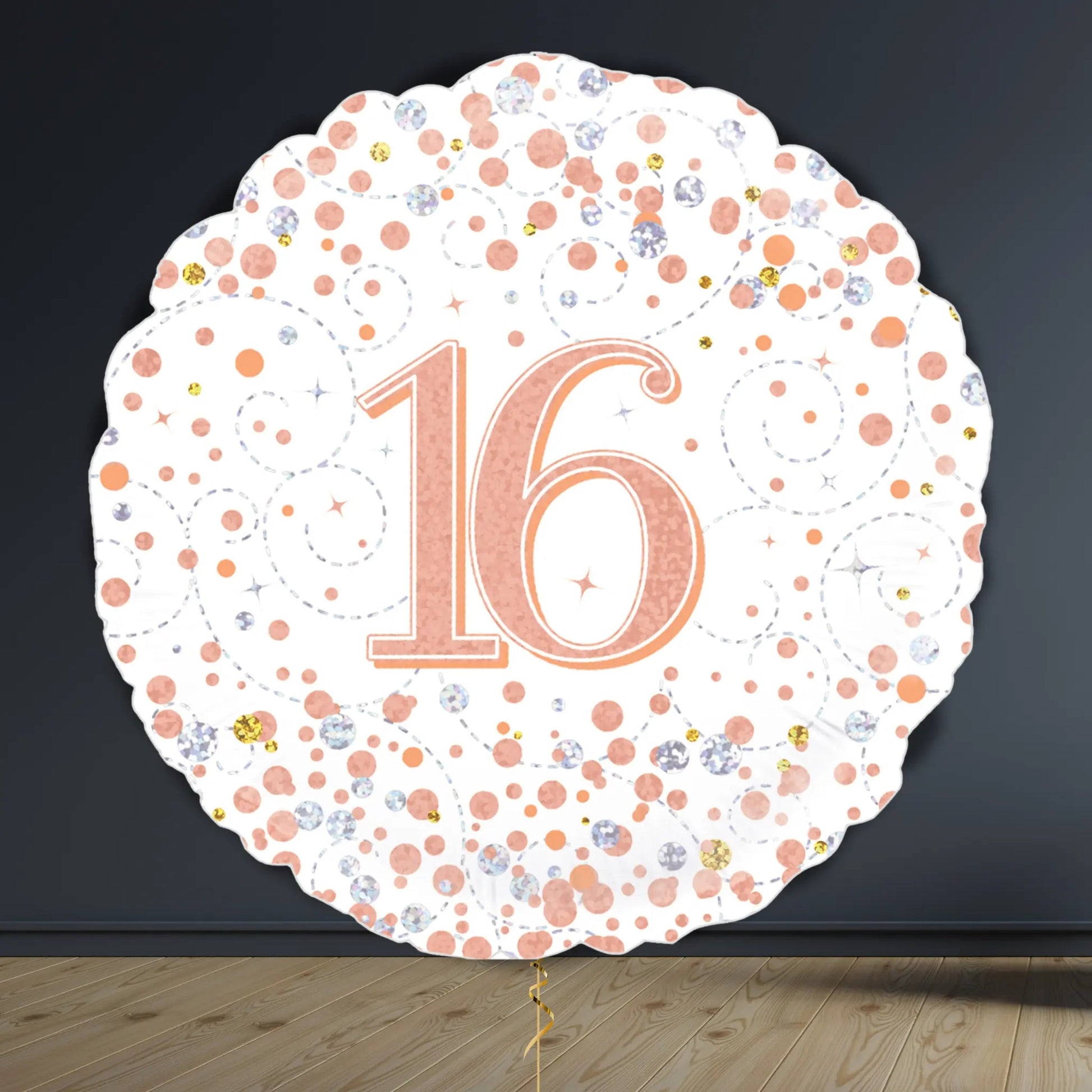 16th Birthday Balloon Package | Rose Gold Hearts & Helium
