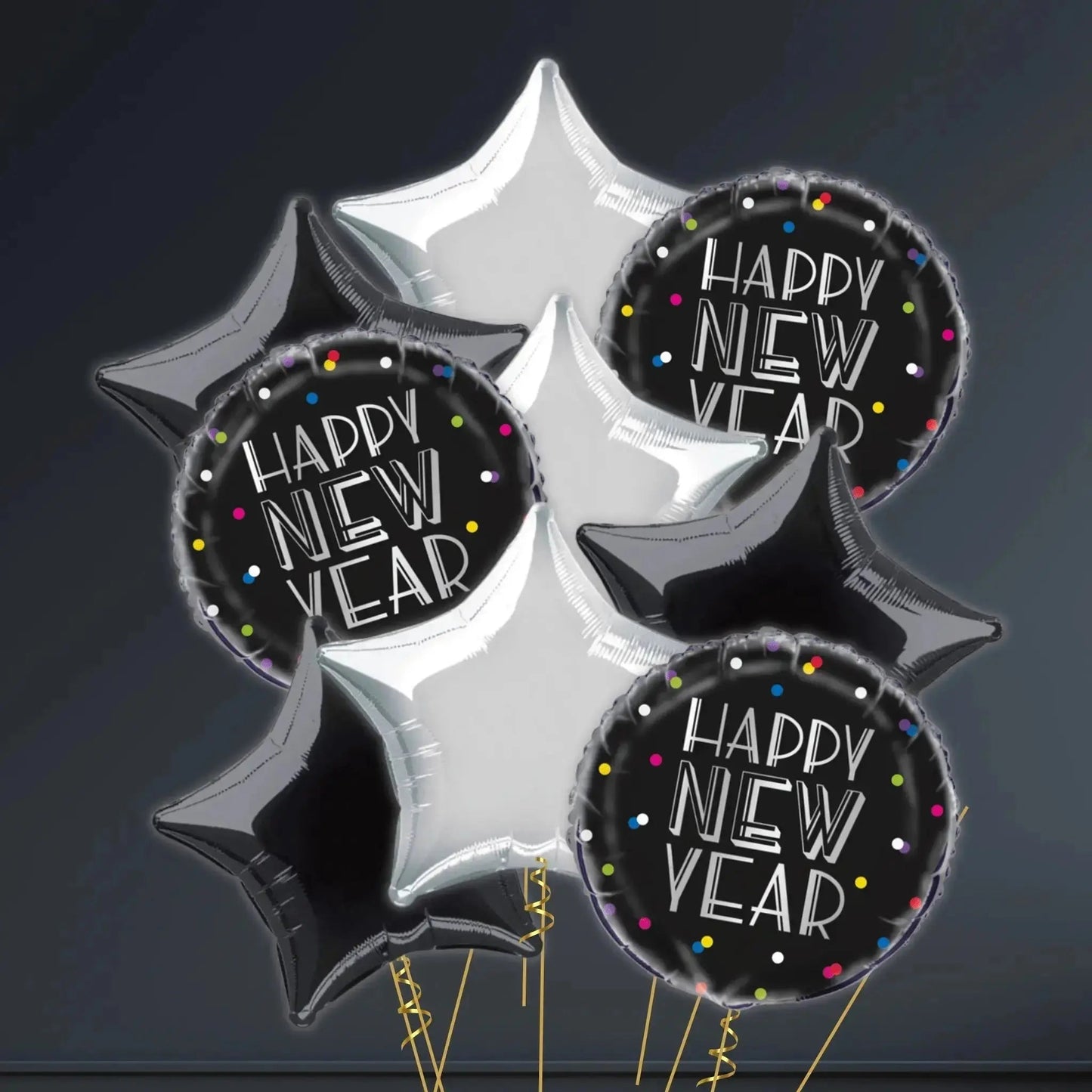 🎆 18" New Year Neon Dots Foil Balloon – Helium - Filled & Delivered 🎈 | The Party Hut Cheltenham