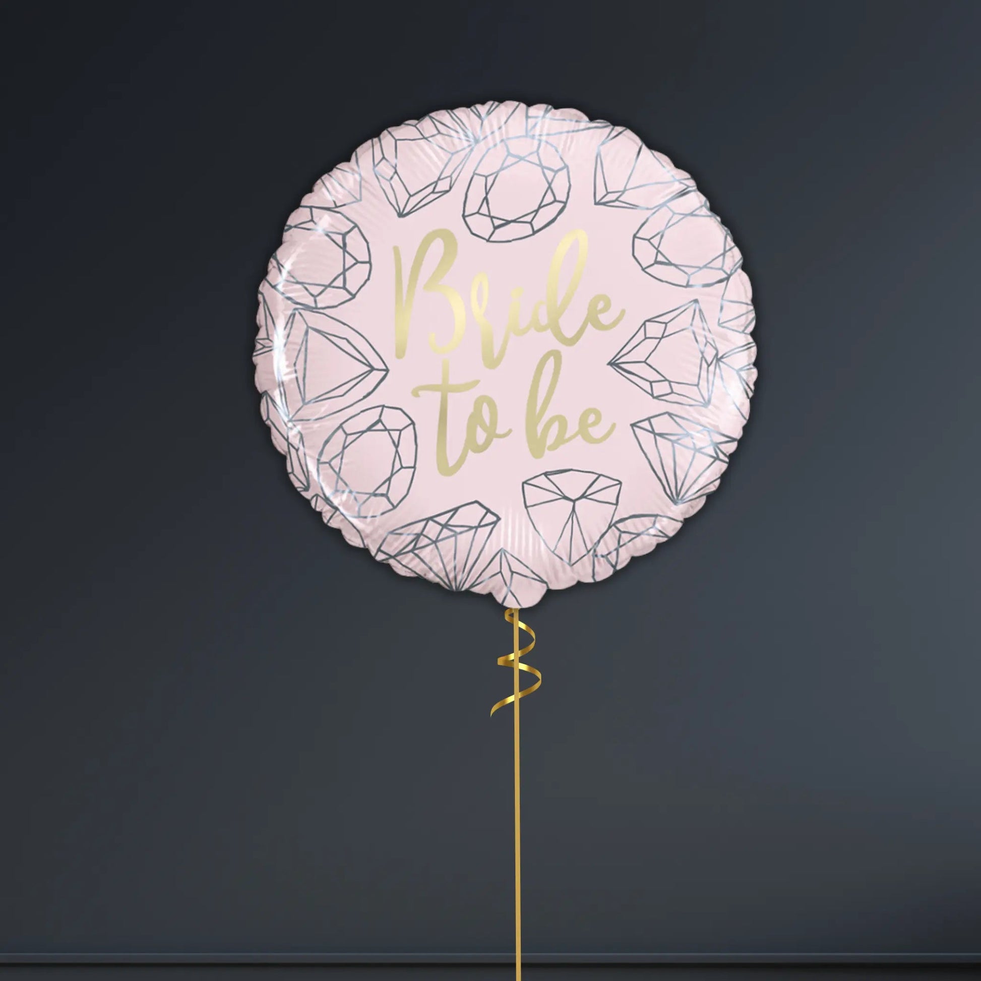💍 18" Pink Diamond Bride To Be Foil Balloon Bunch – Helium-Filled 🎈