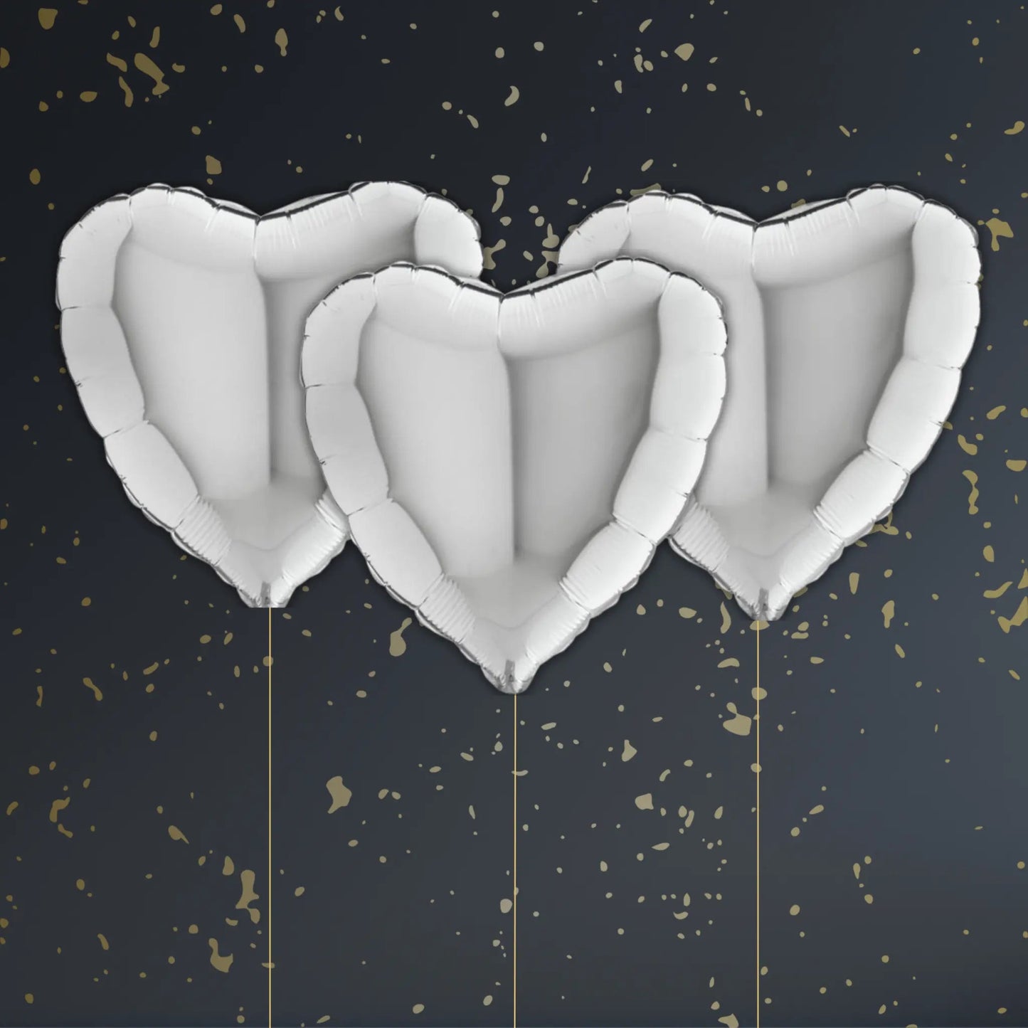 Silver Heart Balloon Package - Helium Filled | The Party Hut Cheltenham