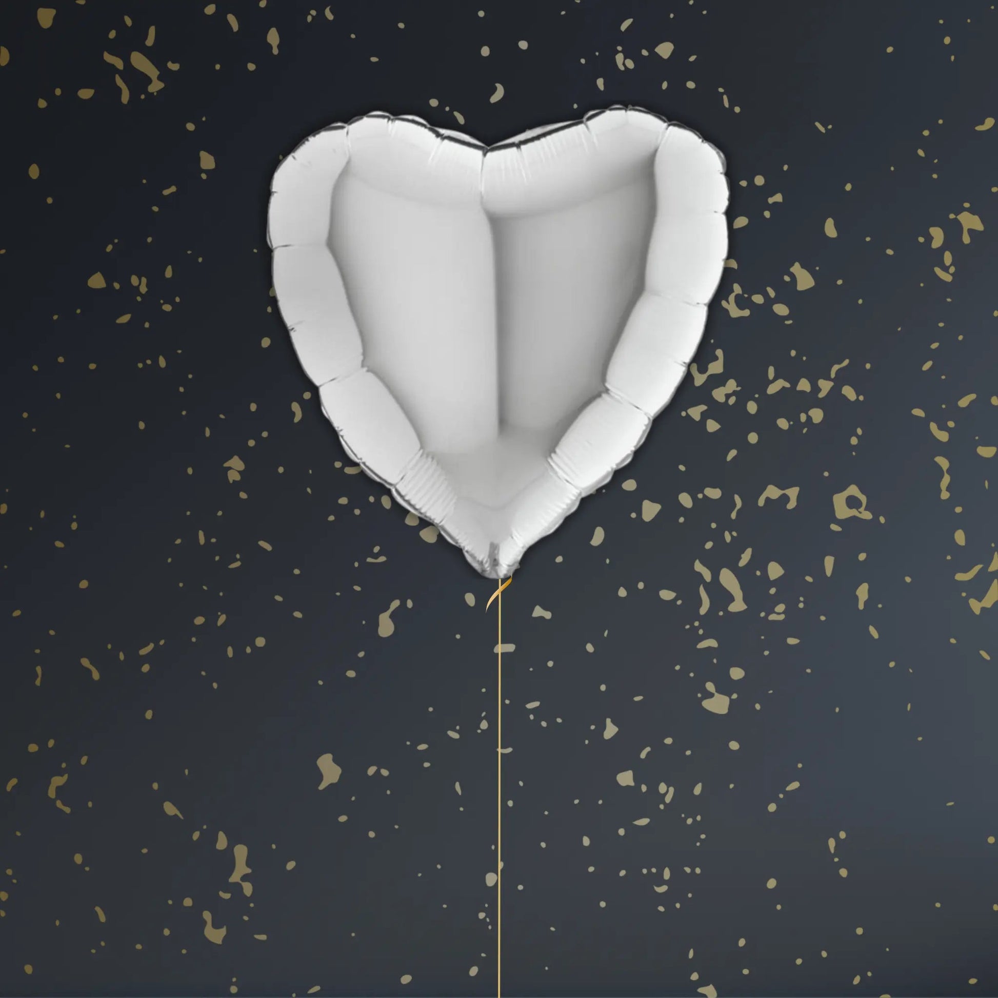Silver Heart Balloon Package - Helium Filled