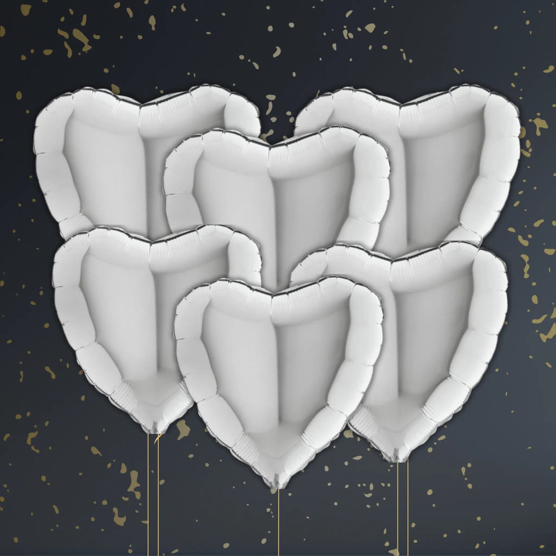 Silver Heart Balloon Package - Helium Filled