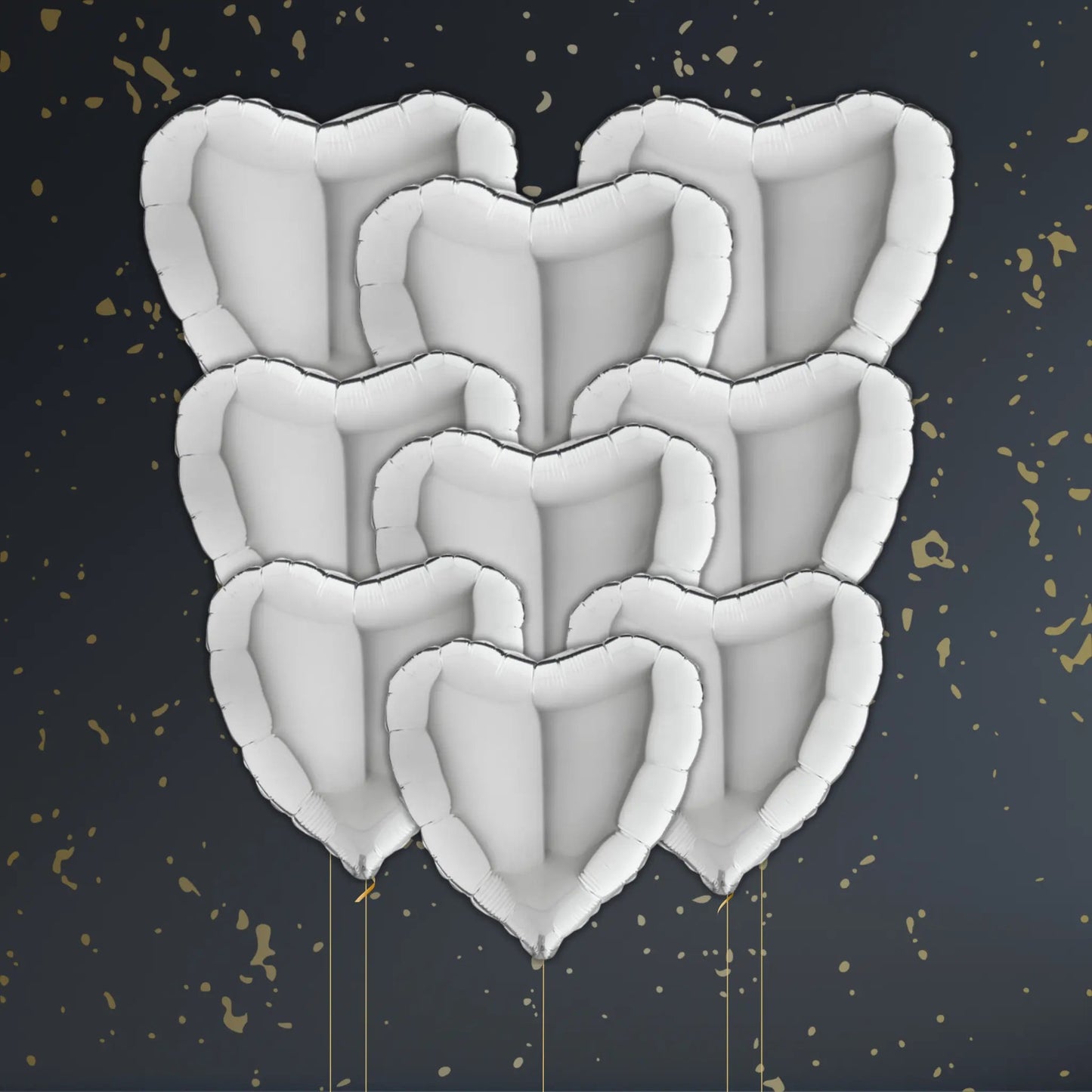 Silver Heart Balloon Package - Helium Filled | The Party Hut Cheltenham