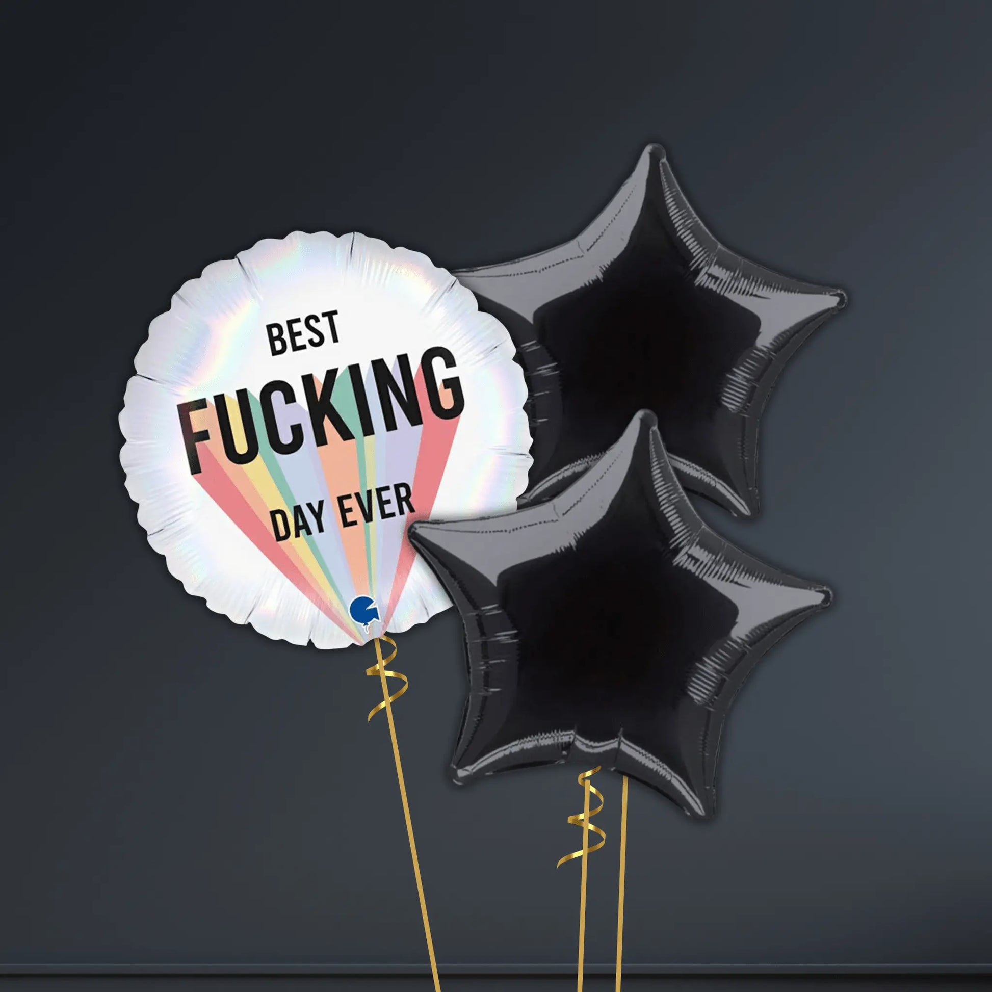 🎉 18" Best F*ing Day Ever Holographic Foil Balloon – Helium-Filled 🎈**
