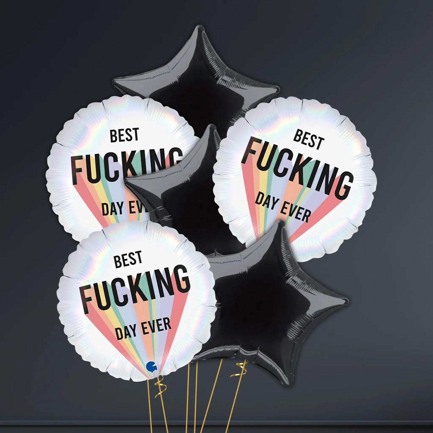 18" Best F***ing Day Ever Holographic Foil Balloon | The Party Hut