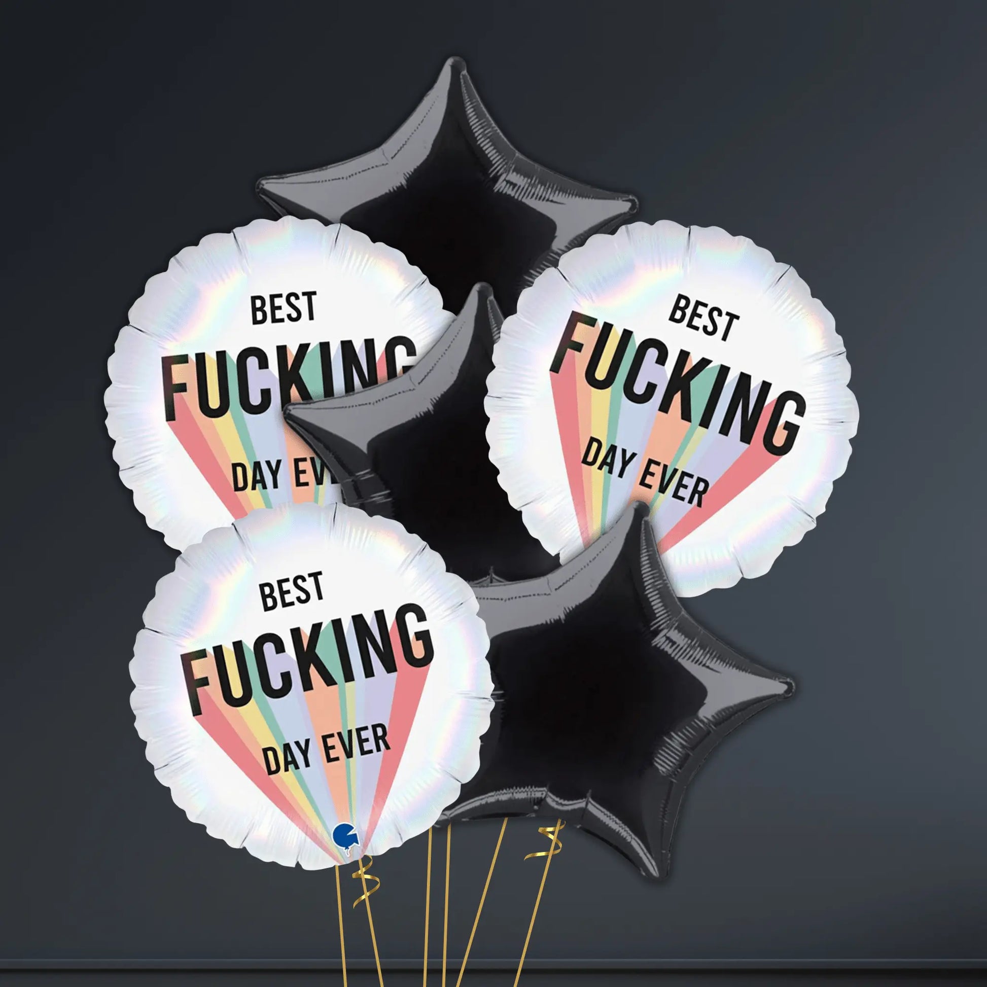 🎉 18" Best F*ing Day Ever Holographic Foil Balloon – Helium-Filled 🎈**