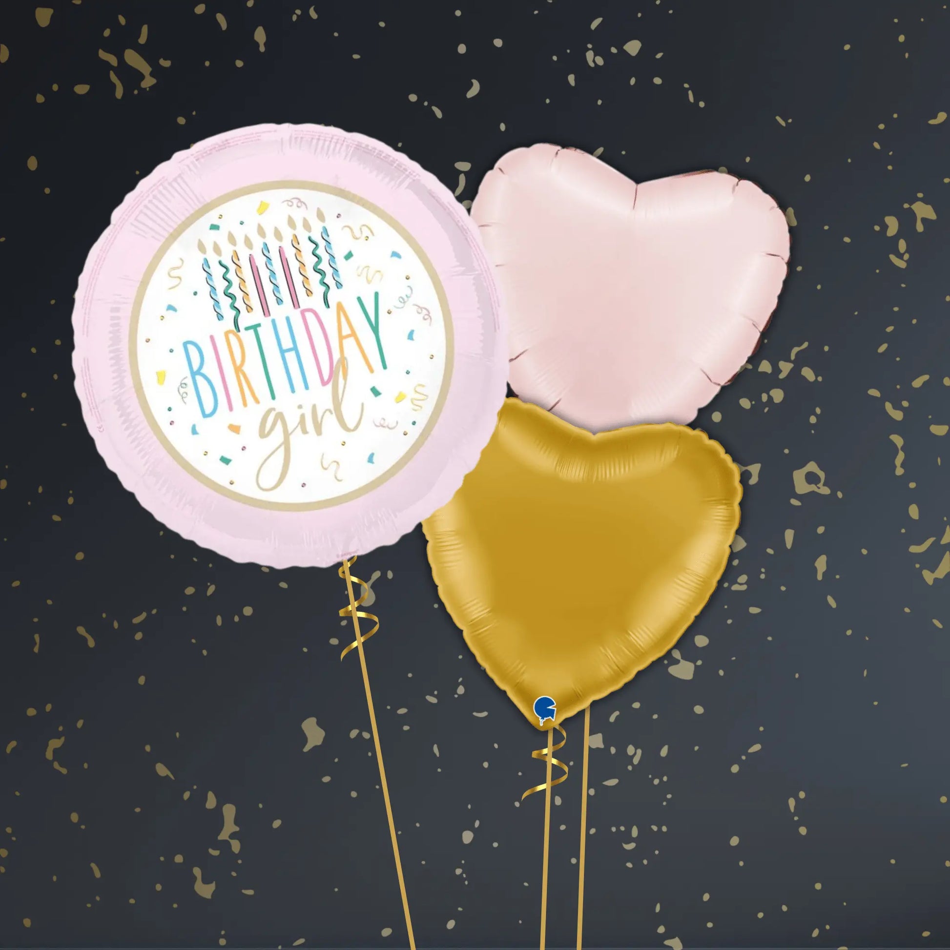 18" Birthday Girl Foil Balloon – Pastel Colours (Single or Bouquet of 3, 6, 9)