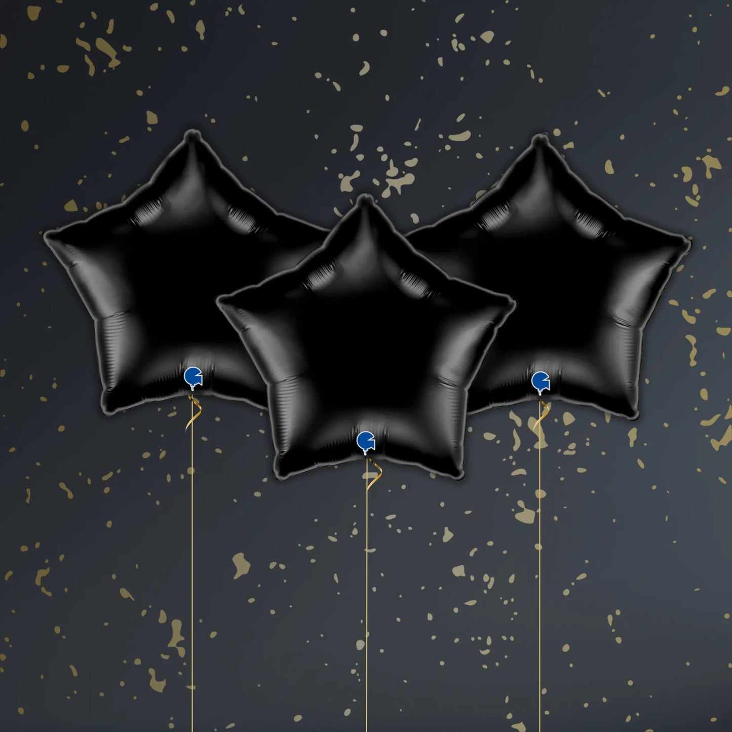 "18" Black Star Foil Balloon Package – A helium-filled black star foil balloon bouquet available in sets of 1, 3, 6, or 9, beautifully arranged for birthdays, graduations, Halloween, and stylish celebrations. Add a weight or number foil balloons for a personalised touch. Available at The Party Hut Cheltenham."