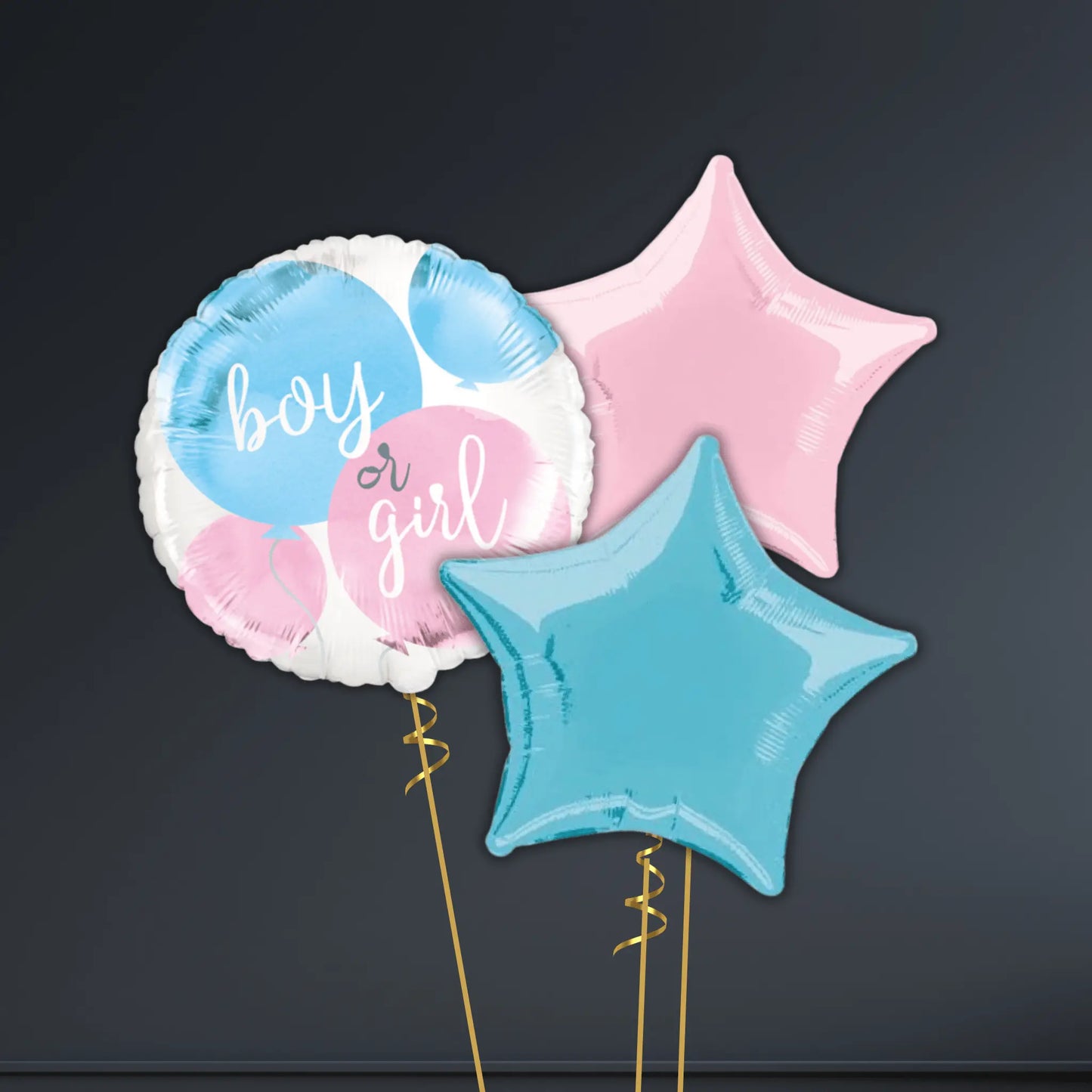 18 - Inch Boy or Girl Gender Reveal Balloon Bouquet - Helium Ready | The Party Hut