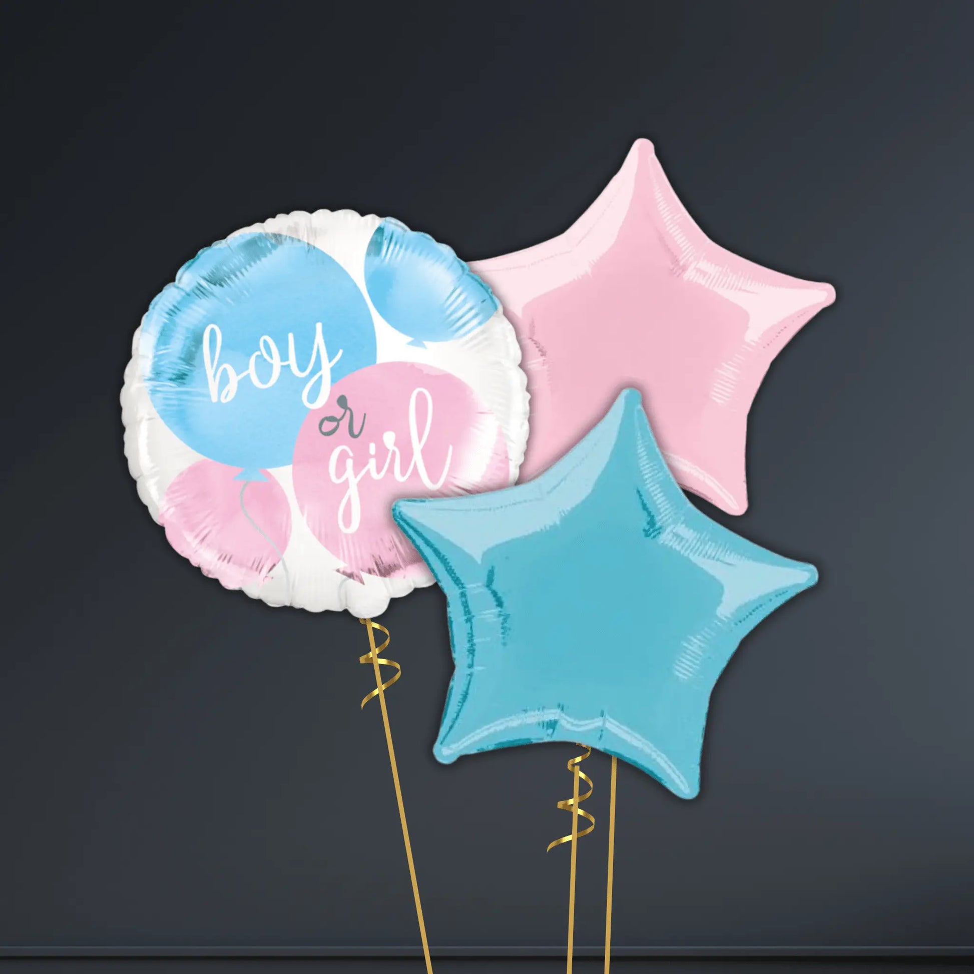 👶 18" Boy or Girl Gender Reveal Balloon Bouquet – Helium-Filled 🎈