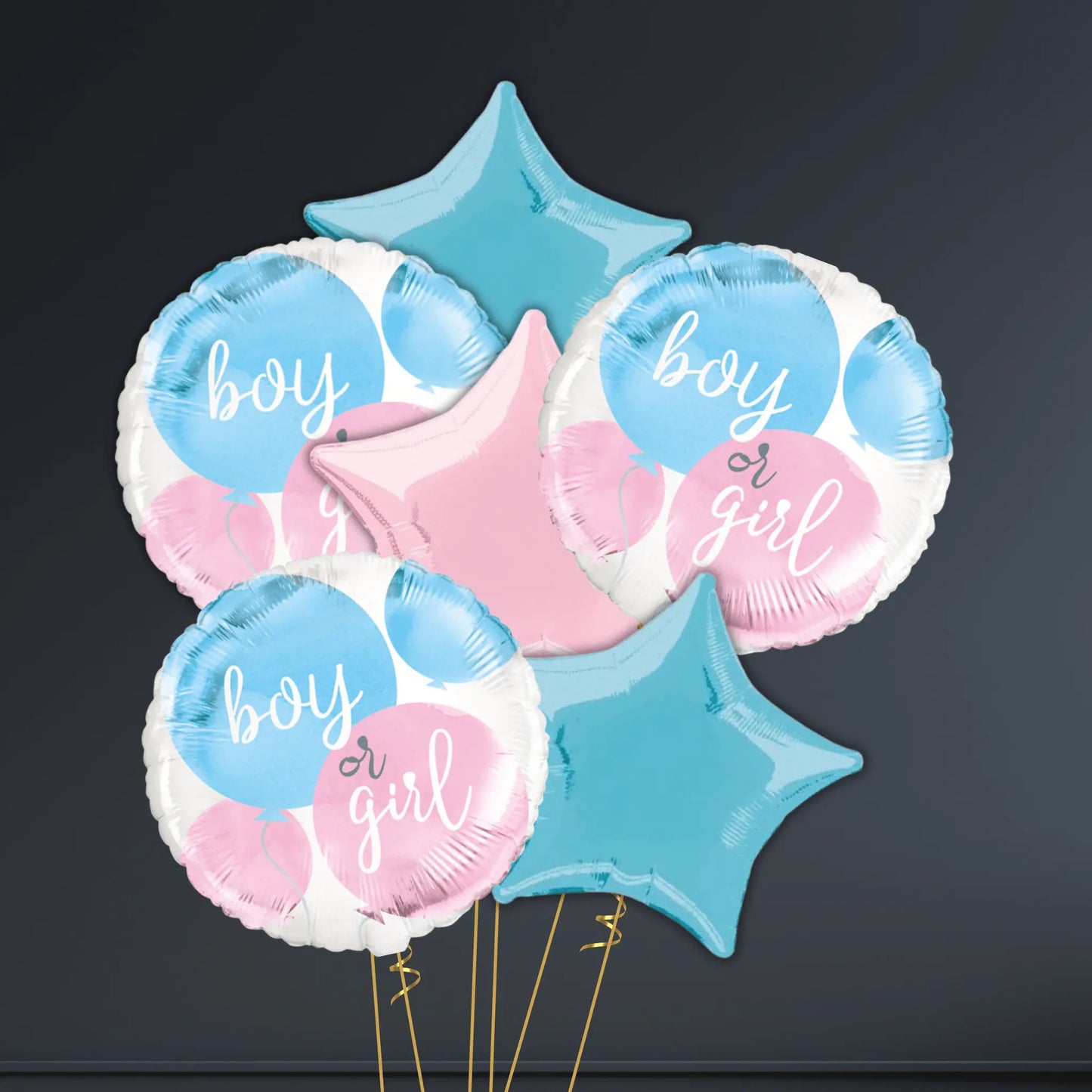 18 - Inch Boy or Girl Gender Reveal Balloon Bouquet - Helium Ready | The Party Hut