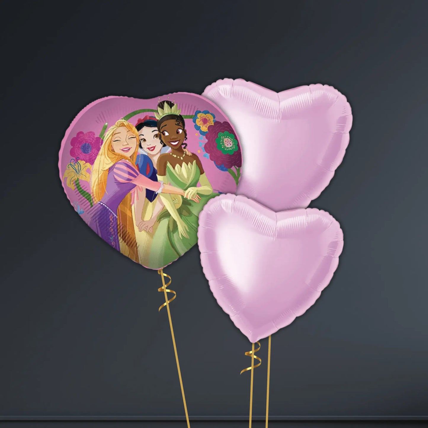 18" Princess "Live Your Story" Heart Foil Balloon - Single & Bouquets | The Party Hut