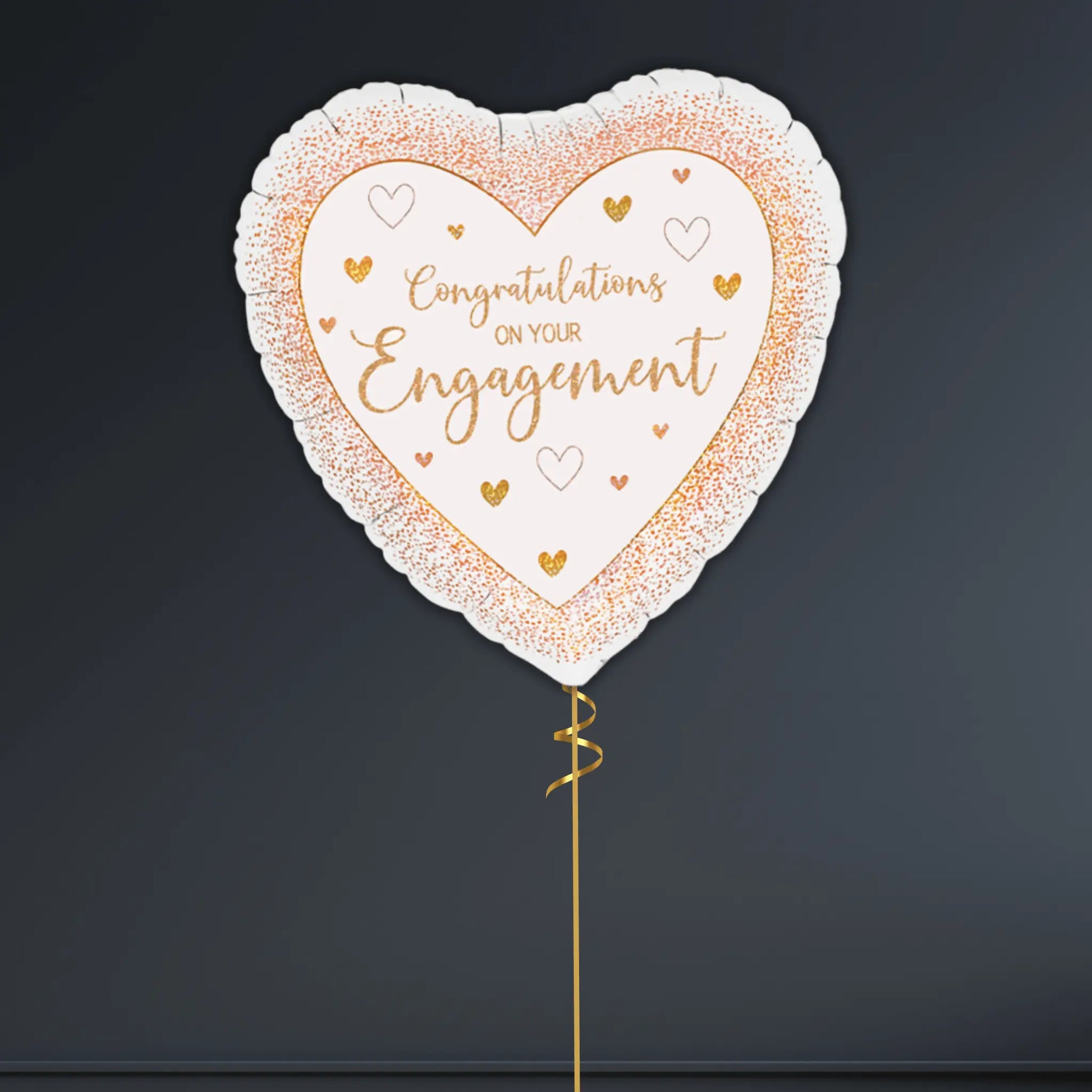 💍 18" Engagement Congrats Rose Gold Heart Foil Balloon – Helium-Filled 🎈