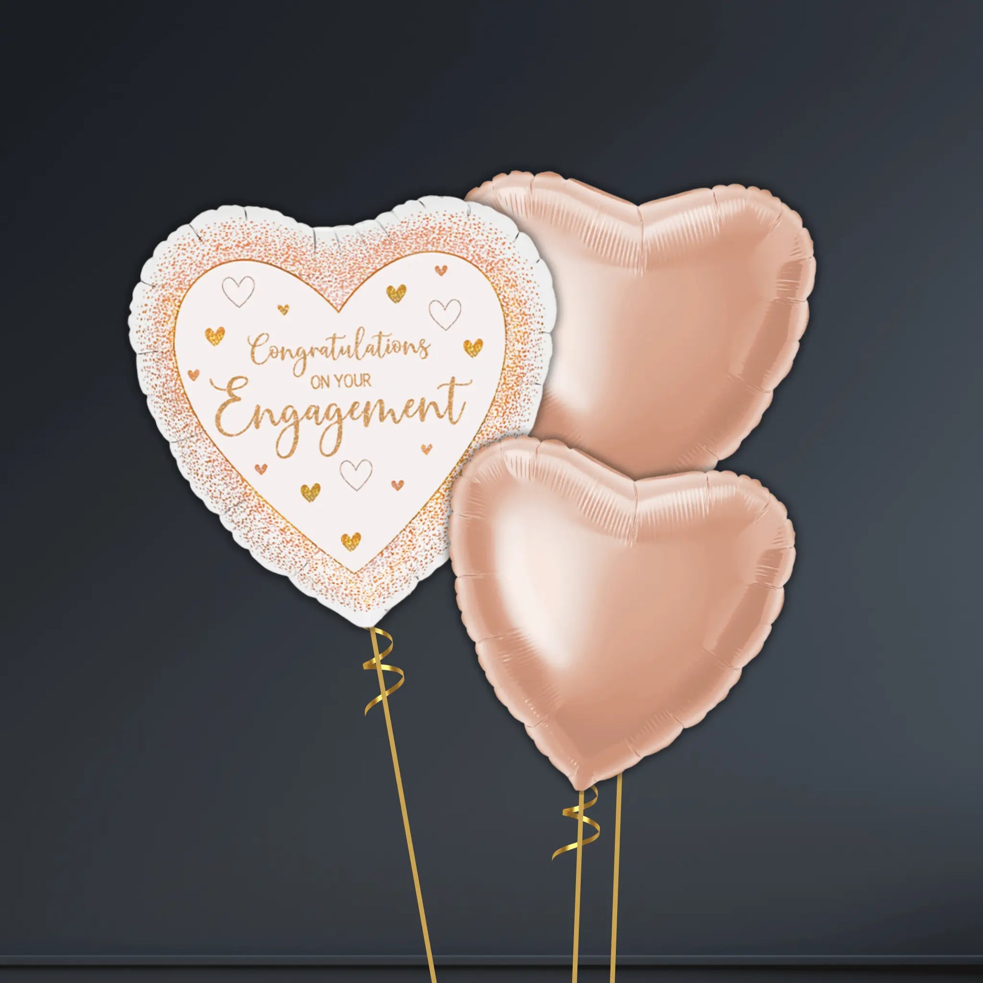 💍 18" Engagement Congrats Rose Gold Heart Foil Balloon – Helium-Filled 🎈