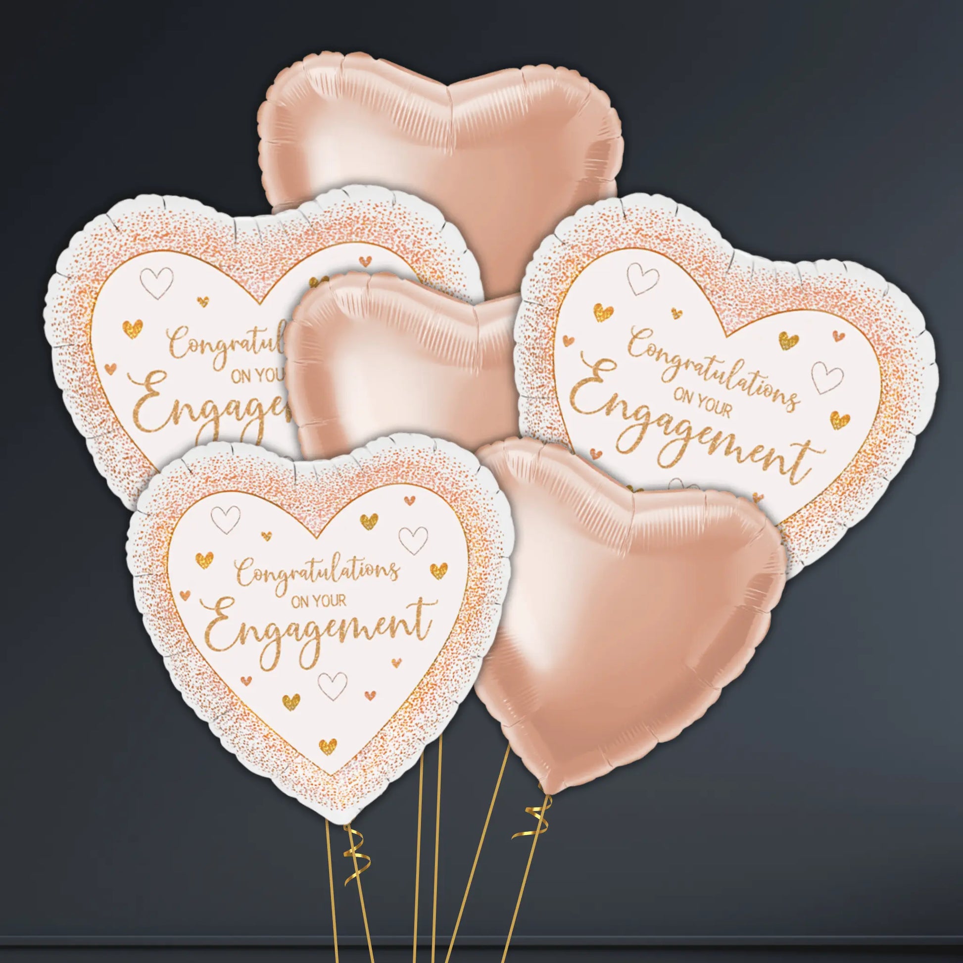 💍 18" Engagement Congrats Rose Gold Heart Foil Balloon – Helium-Filled 🎈