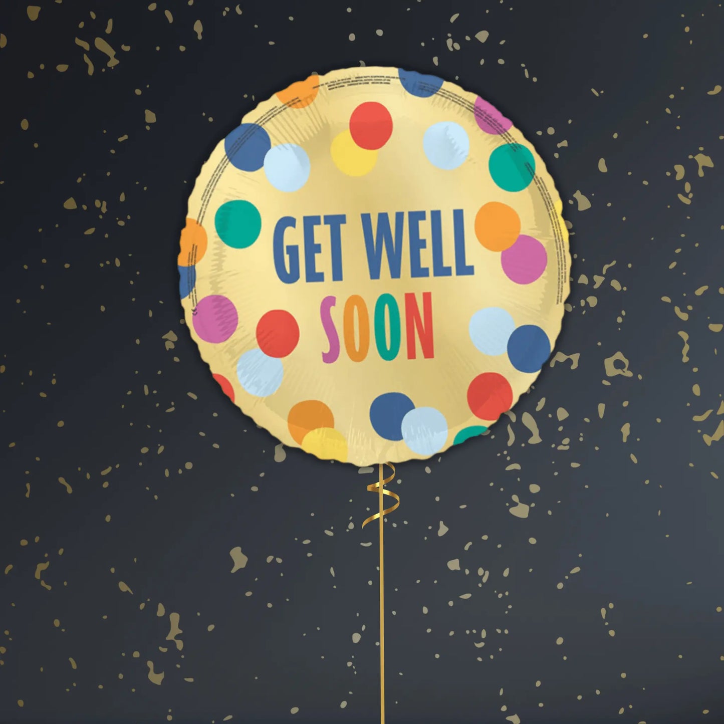 🌈 18" Get Well Soon Polka Dots Foil Balloon – Cheerful Balloon Package 🎈✨ | The Party Hut