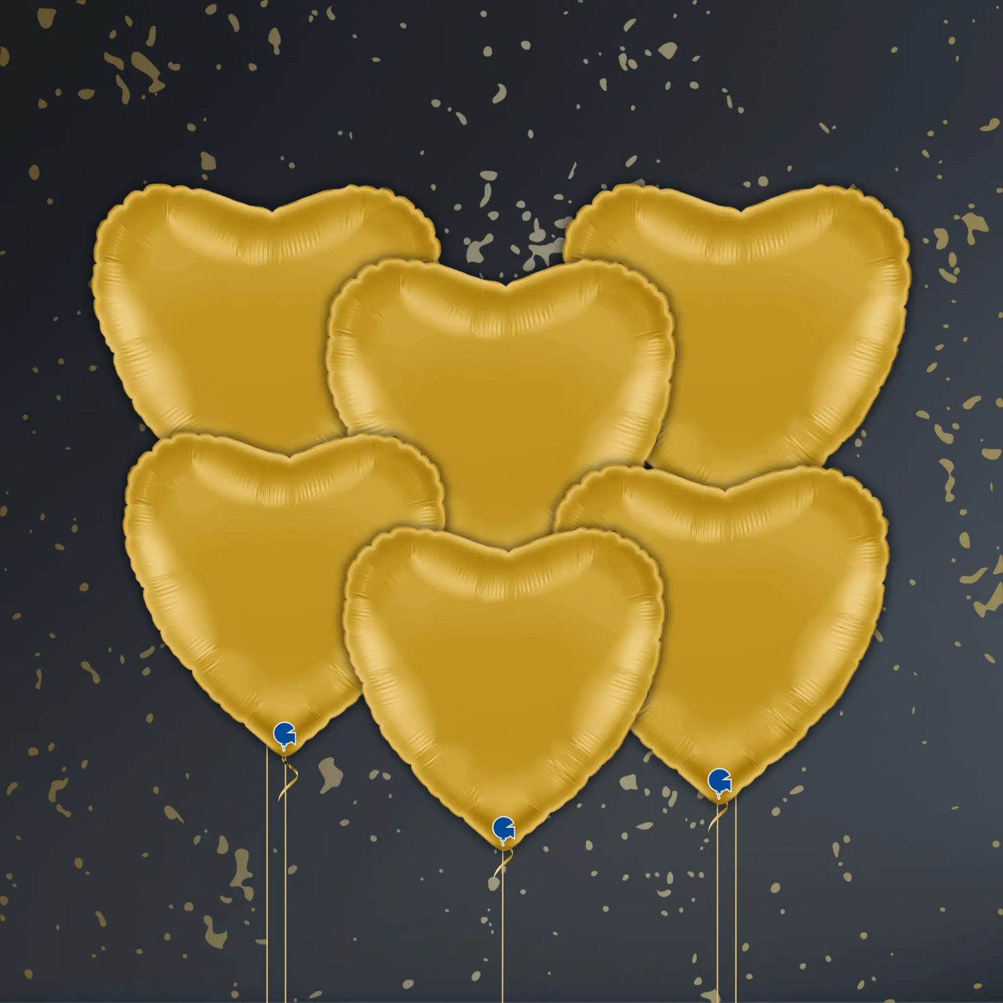 18" Gold Heart Foil Balloon – Single or Balloon Bouquet | The Party Hut