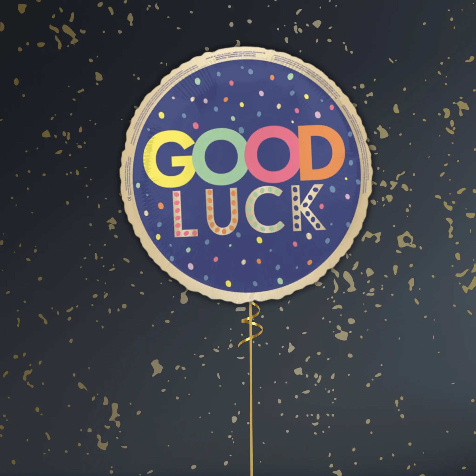 🍀 18" Good Luck Dots Navy Foil Balloon – Lucky Balloon Package 🎈✨
