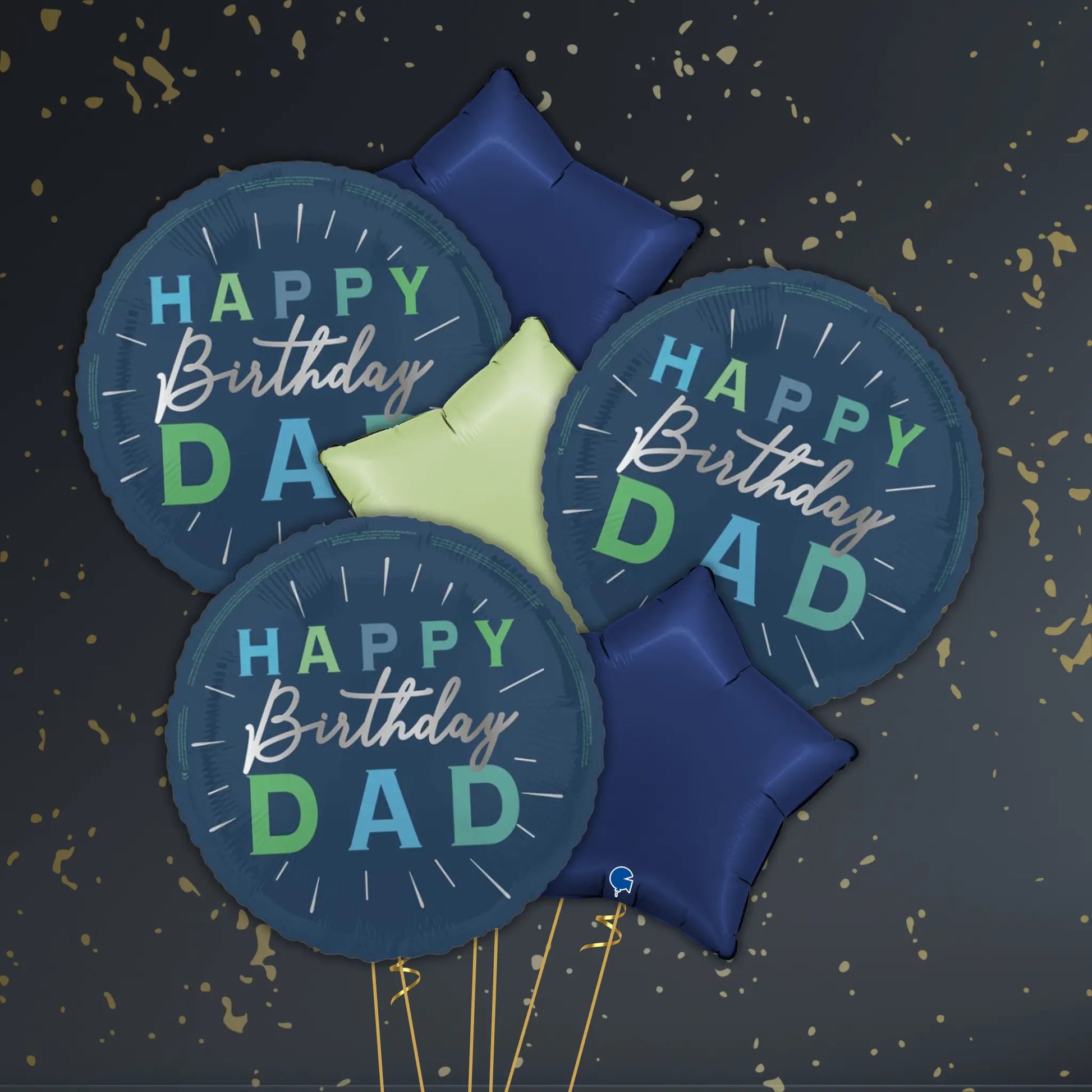 18" Happy Birthday Dad Foil Balloon – Single or Balloon Bouquet