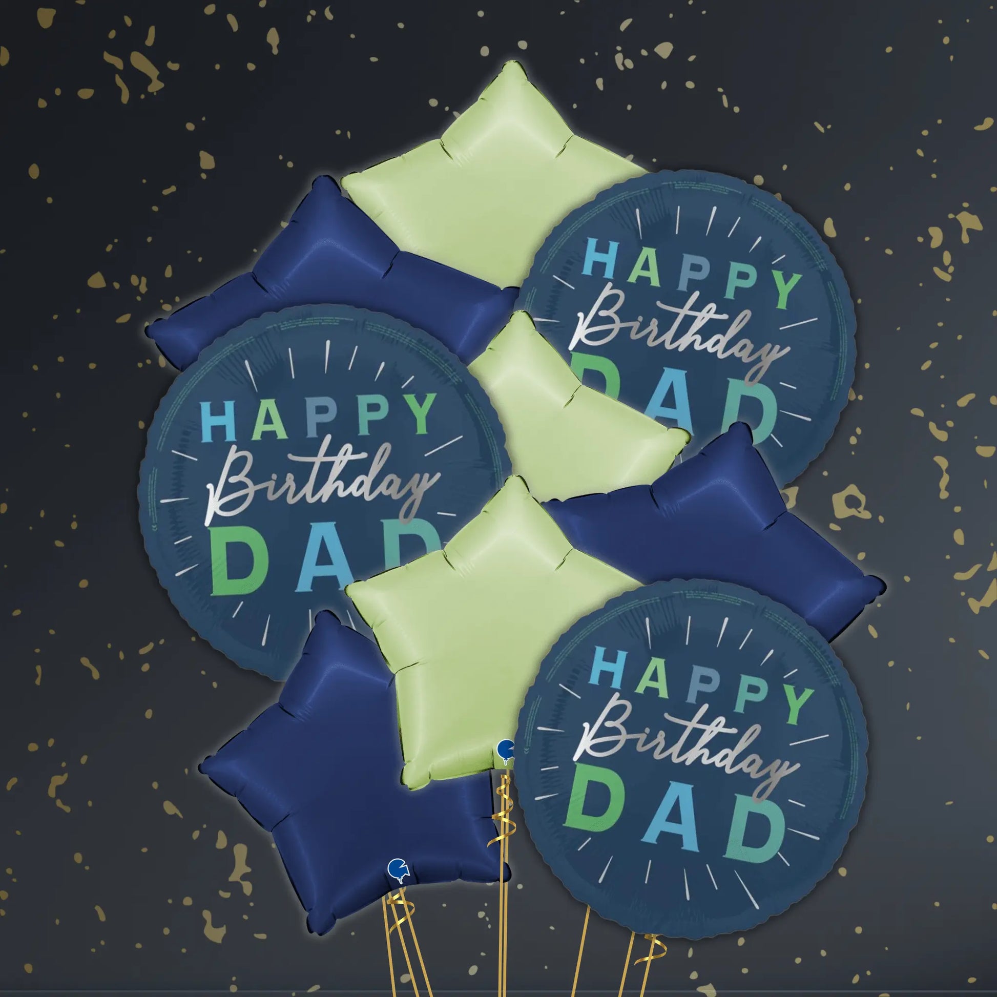18" Happy Birthday Dad Foil Balloon – Single or Balloon Bouquet