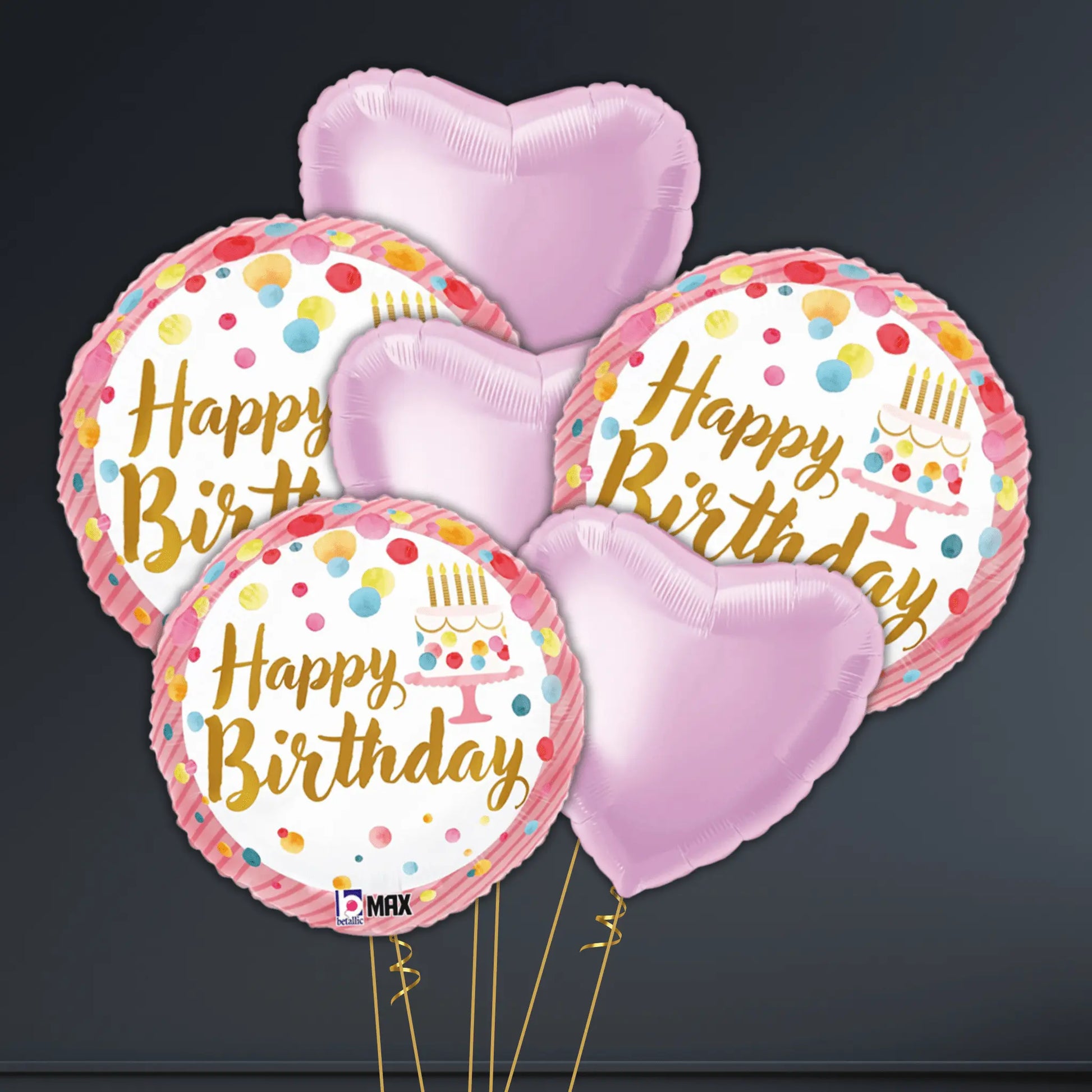 Happy Birthday Pink Party Balloon Package – Helium Filled