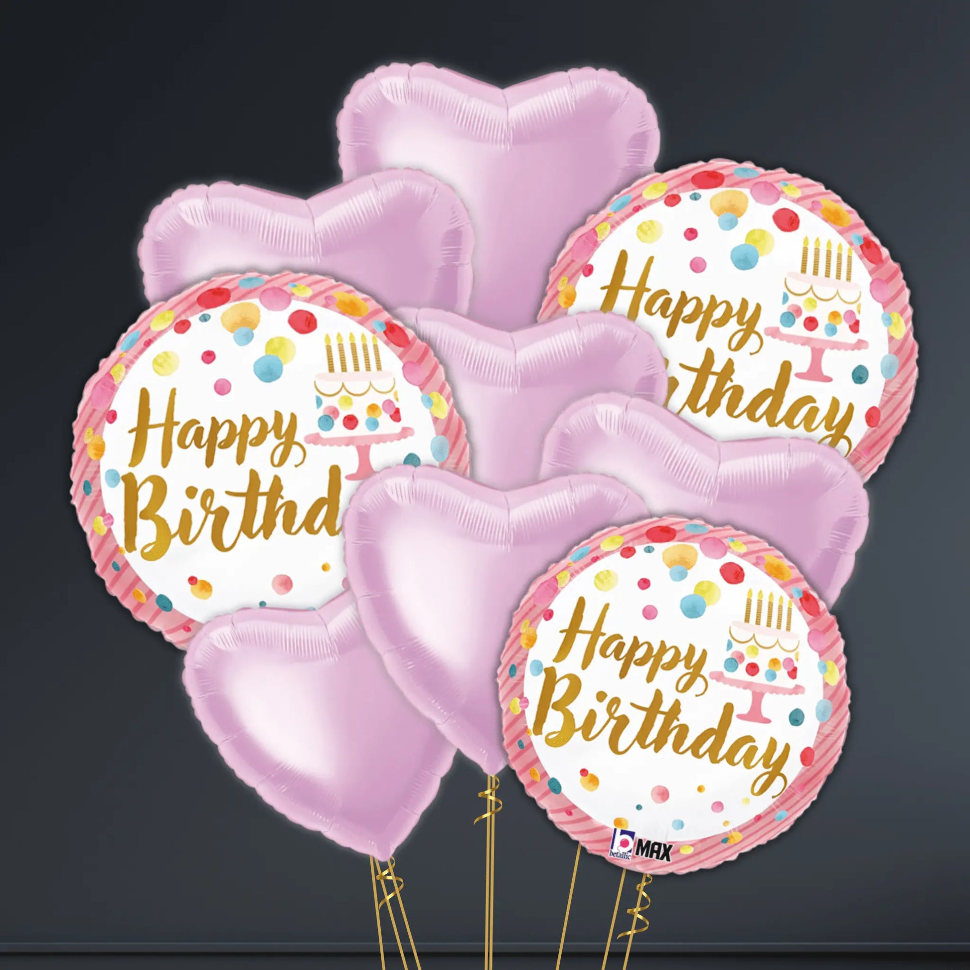 Happy Birthday Pink Party Balloon Package – Helium Filled
