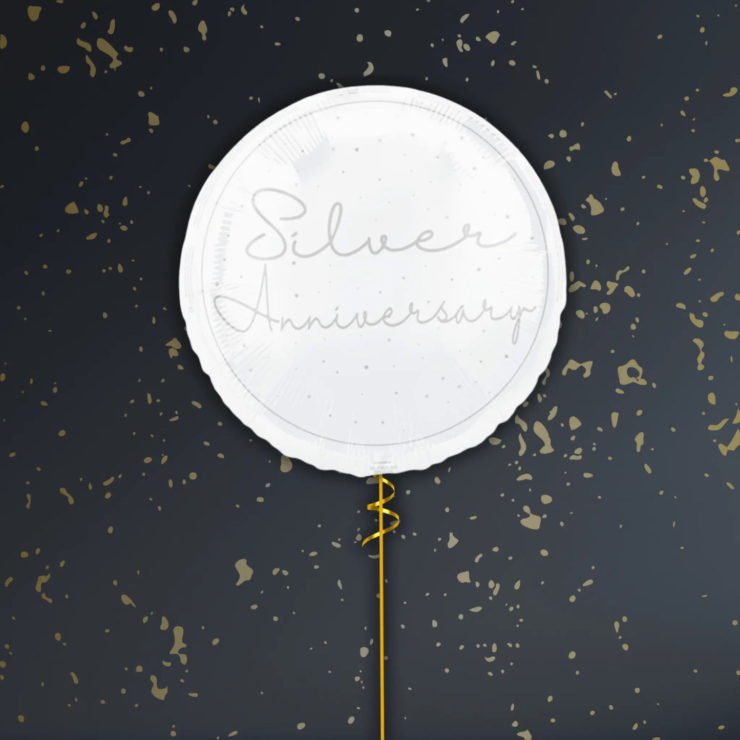 18" Happy Silver Anniversary Script Foil Balloon – Single or Bouquet (3, 6, 9 Balloons) | The Party Hut