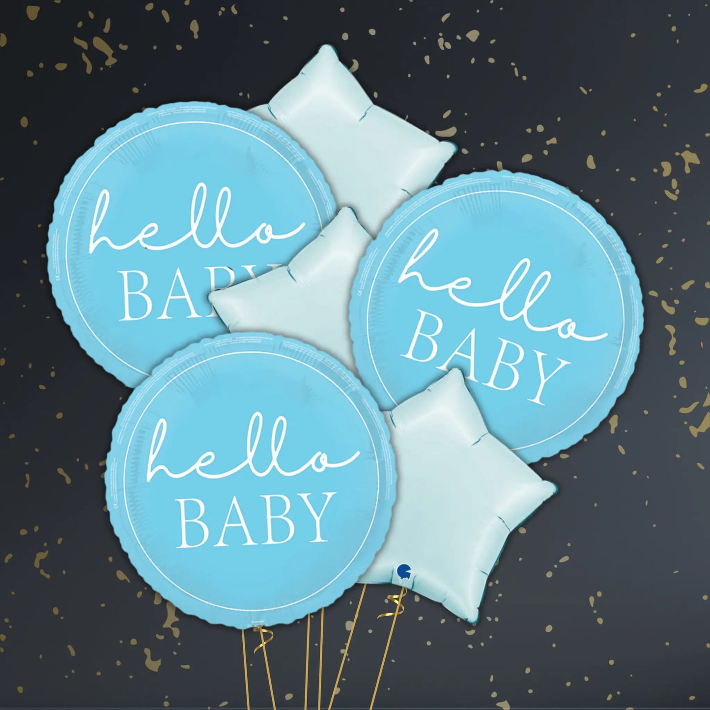 👶 18" Hello Baby Blue Foil Balloon – Adorable Baby Celebration Balloons 🎈✨ | The Party Hut
