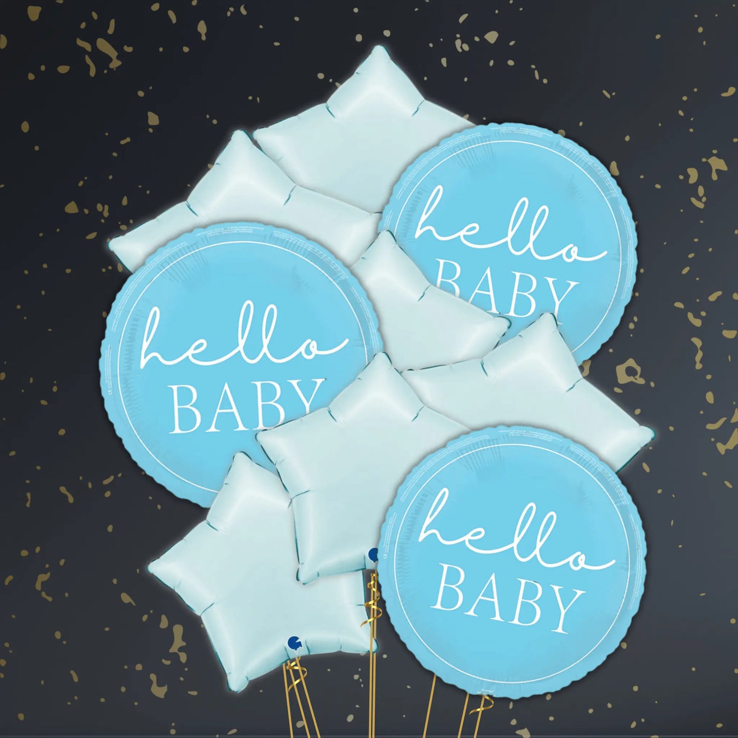👶 18" Hello Baby Blue Foil Balloon – Adorable Baby Celebration Balloons 🎈✨ | The Party Hut