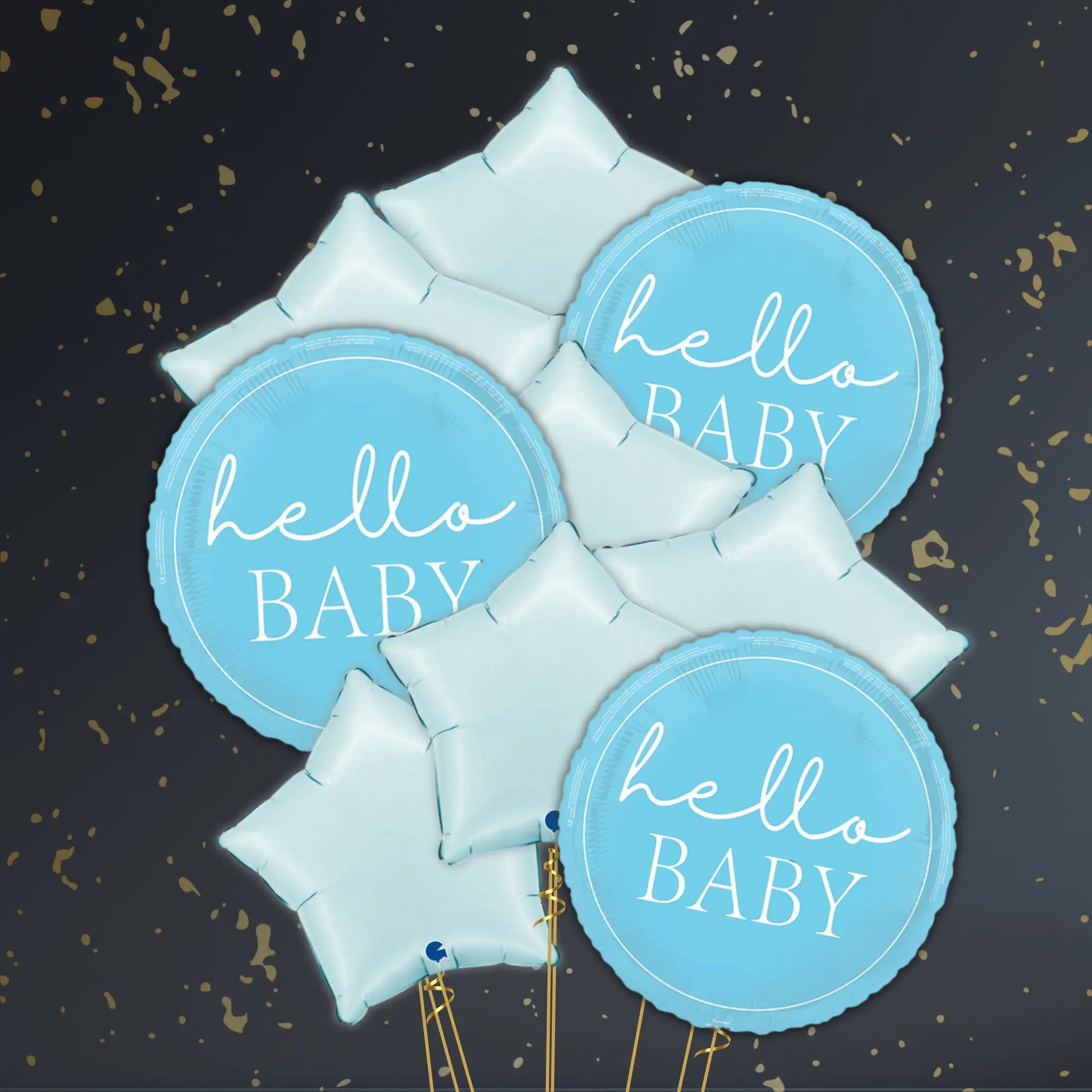 👶 18" Hello Baby Blue Foil Balloon – Adorable Baby Celebration Balloons 🎈✨