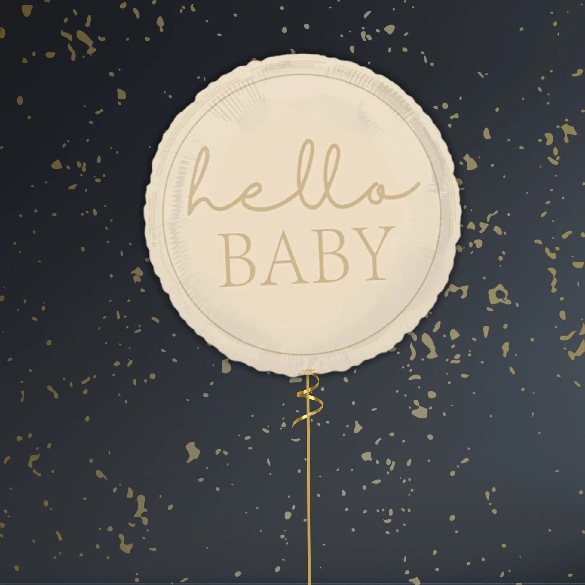 🌿 18" Hello Baby Neutral Foil Balloon – Elegant Baby Celebration Balloons 🎈✨