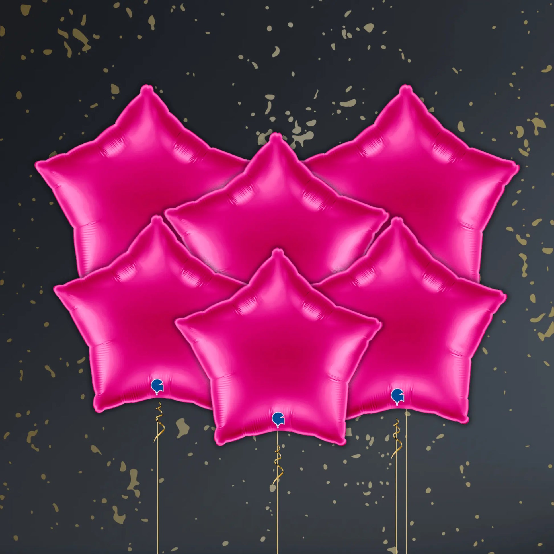 Magenta Pink Star Balloon Package - Helium Filled