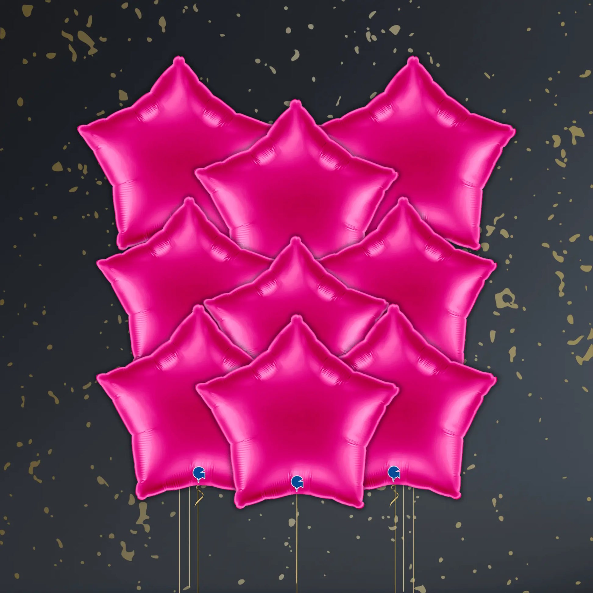 Magenta Pink Star Balloon Package - Helium Filled