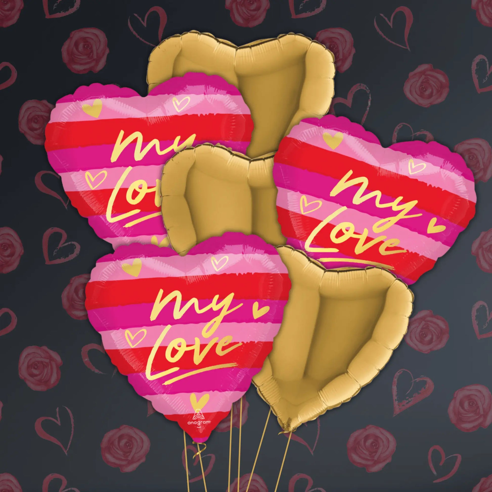 My Love Heart Helium-Filled Foil Balloon