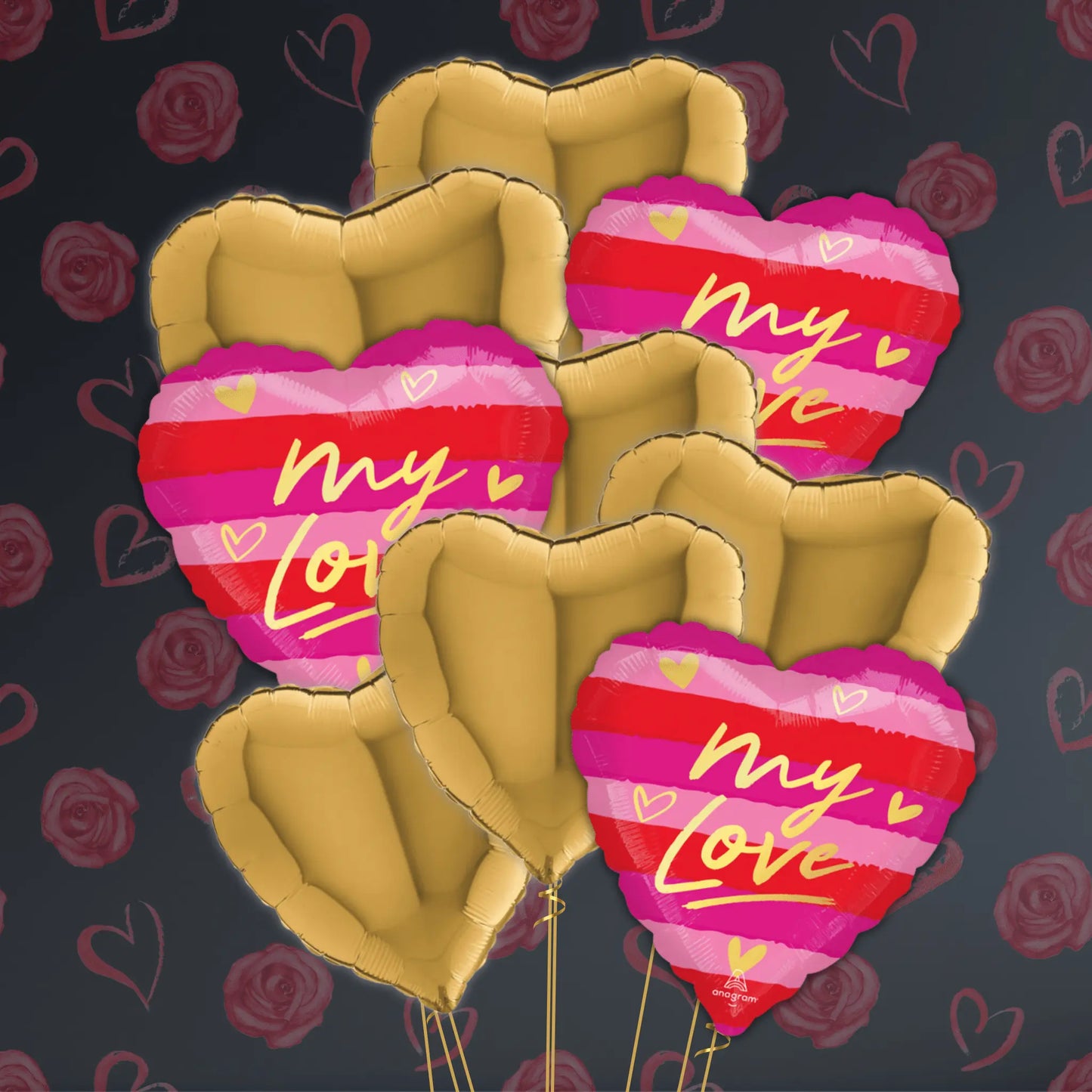 18" My Love Heart - Shaped Foil Balloon – Single or Balloon Bouquet | The Party Hut