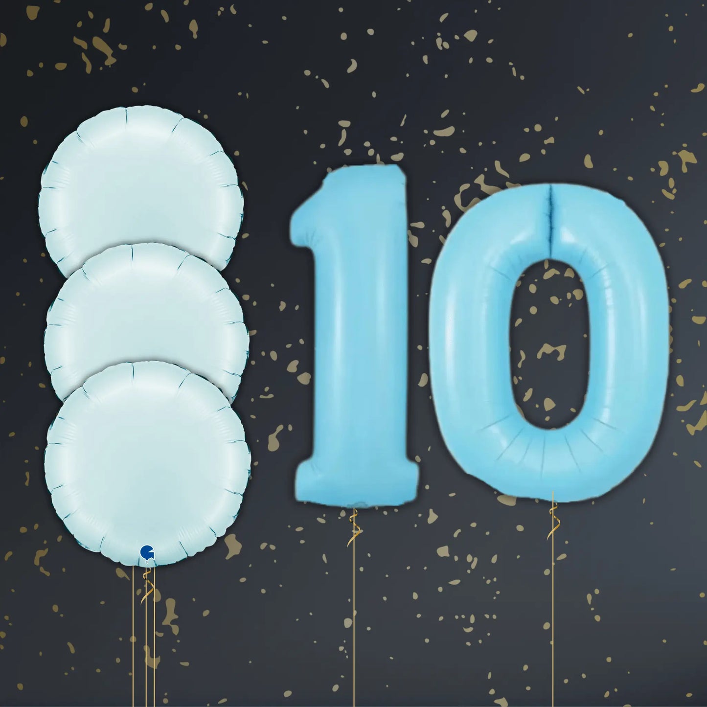 🎈 18" Pastel Blue Round Foil Balloon Package – Soft & Elegant Helium Balloons ✨💙 | The Party Hut