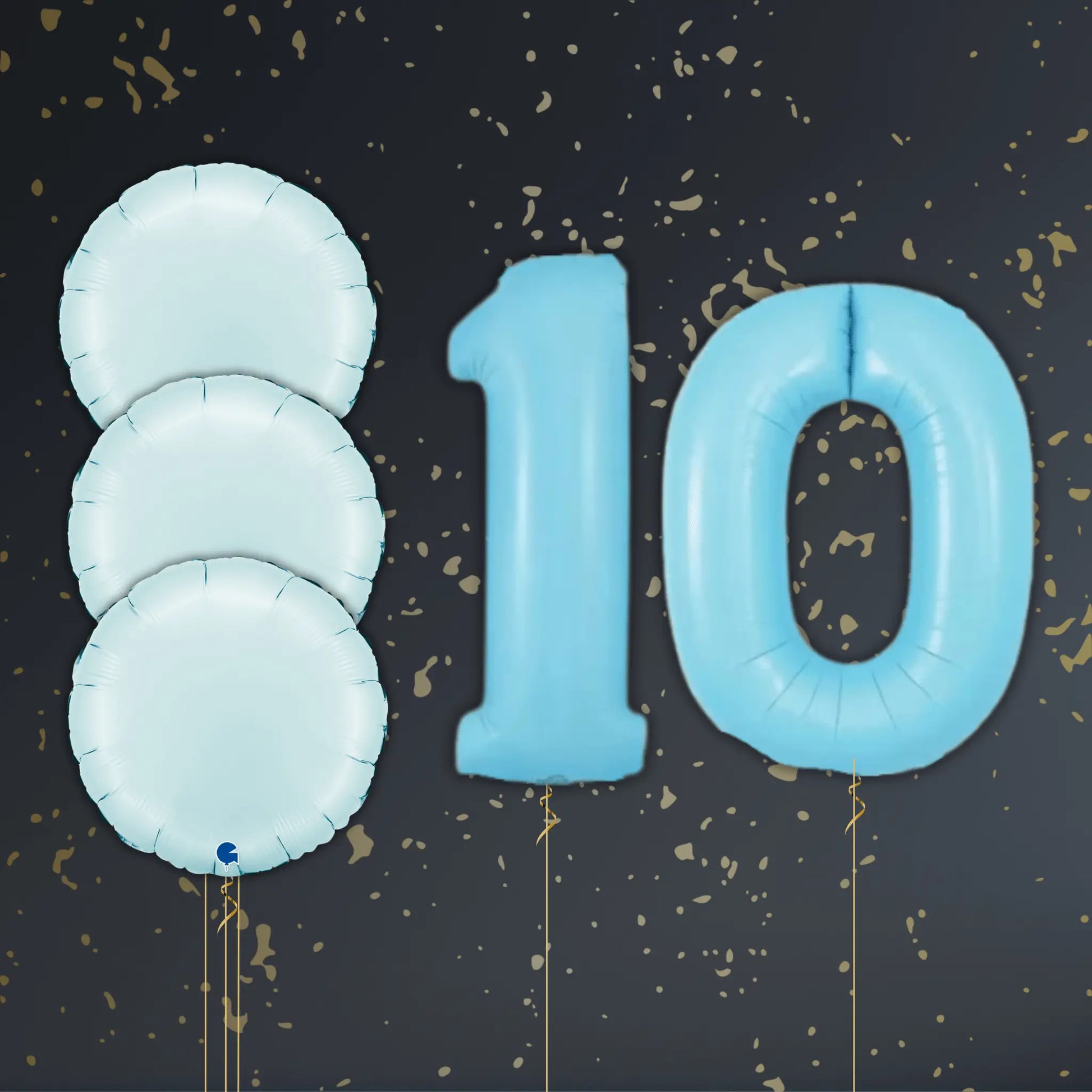 Pastel Blue Round Balloon Package - Helium Filled