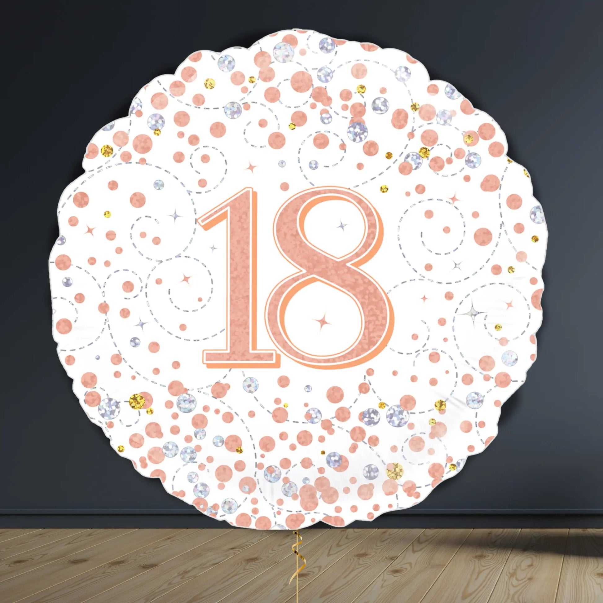 18th Birthday Balloon Package | Rose Gold Hearts & Helium