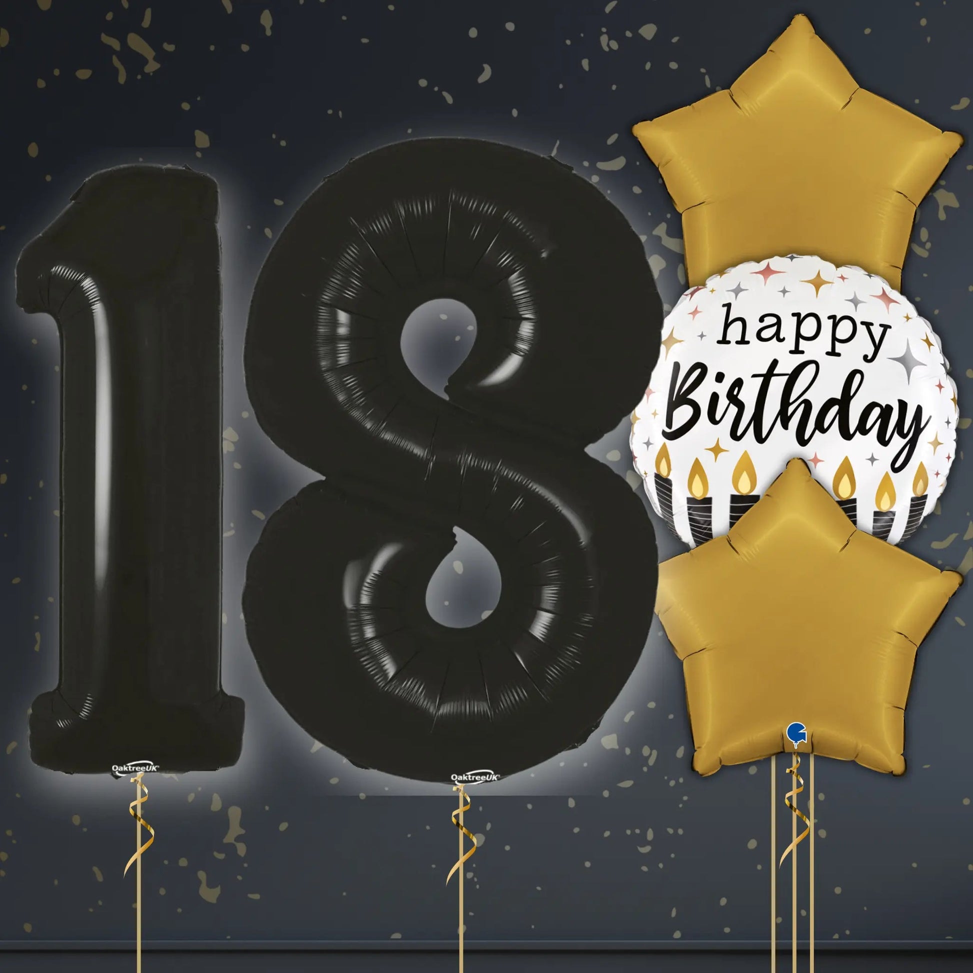 🎈 18th Birthday Black Numbers Balloon Package – Customisable Sets! 🎉✨