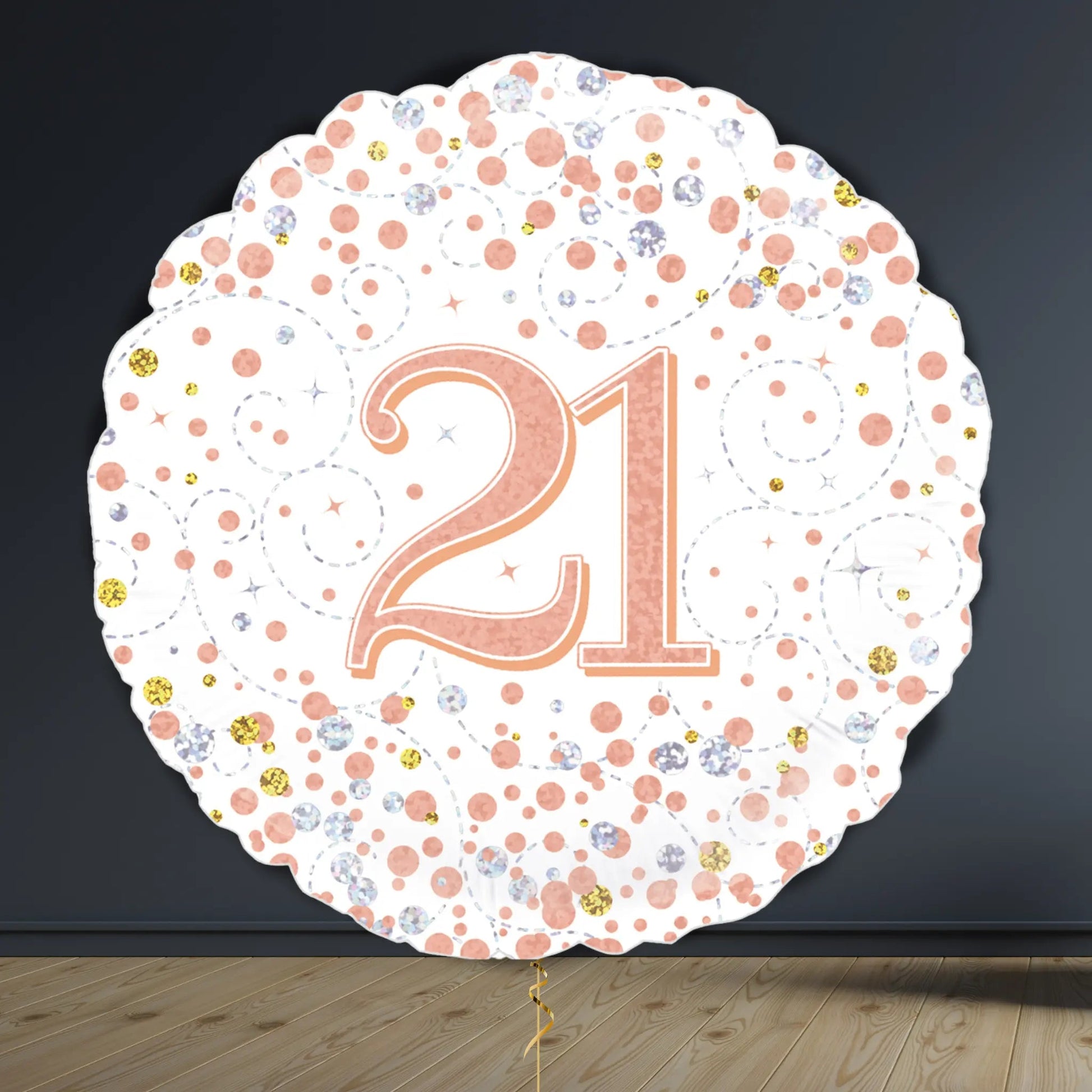 21st Birthday Balloon Package | Rose Gold Hearts & Helium