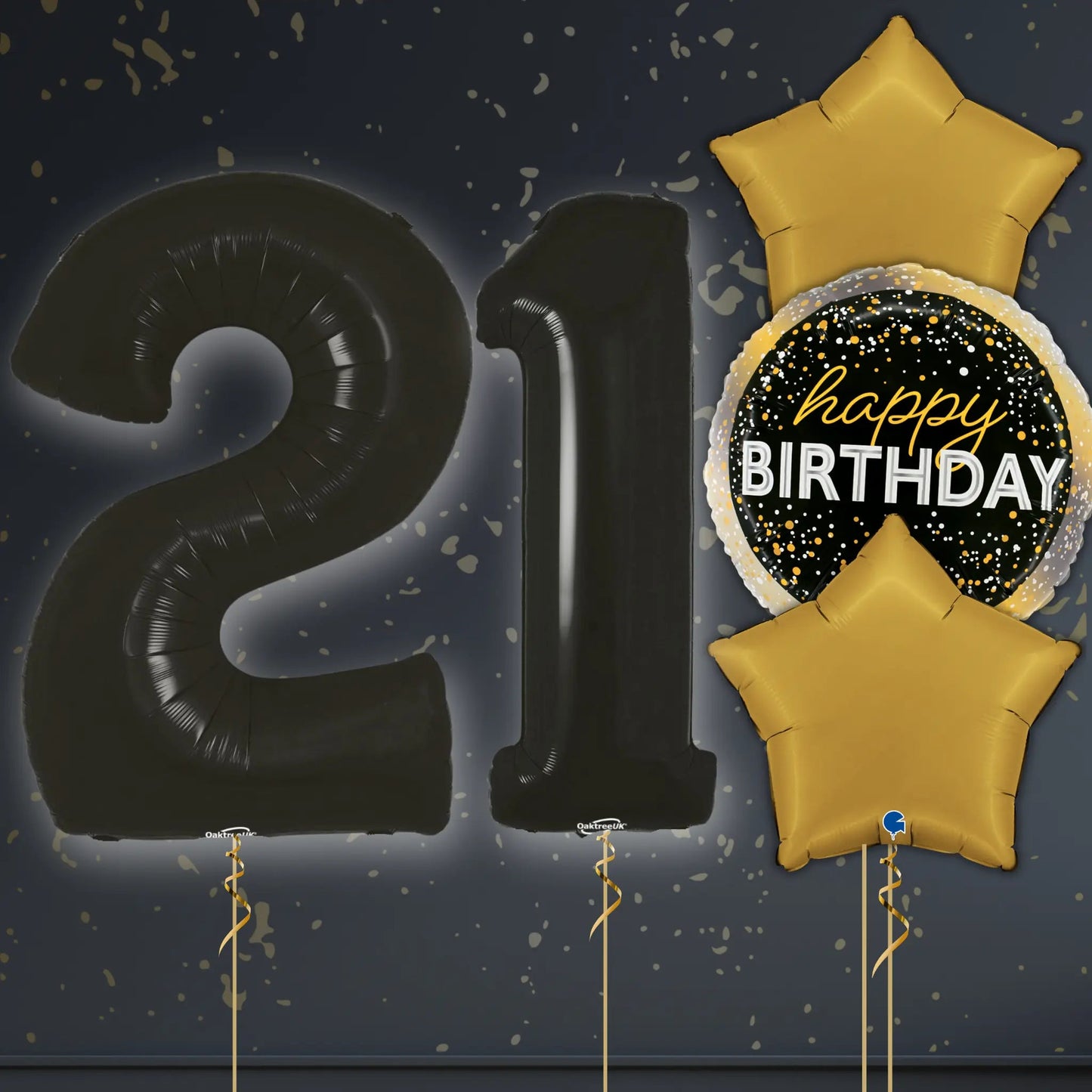 🎉 21st Birthday Black Numbers Balloon Package – Helium - Filled with Weights! 🎈✨ | The Party Hut Cheltenham