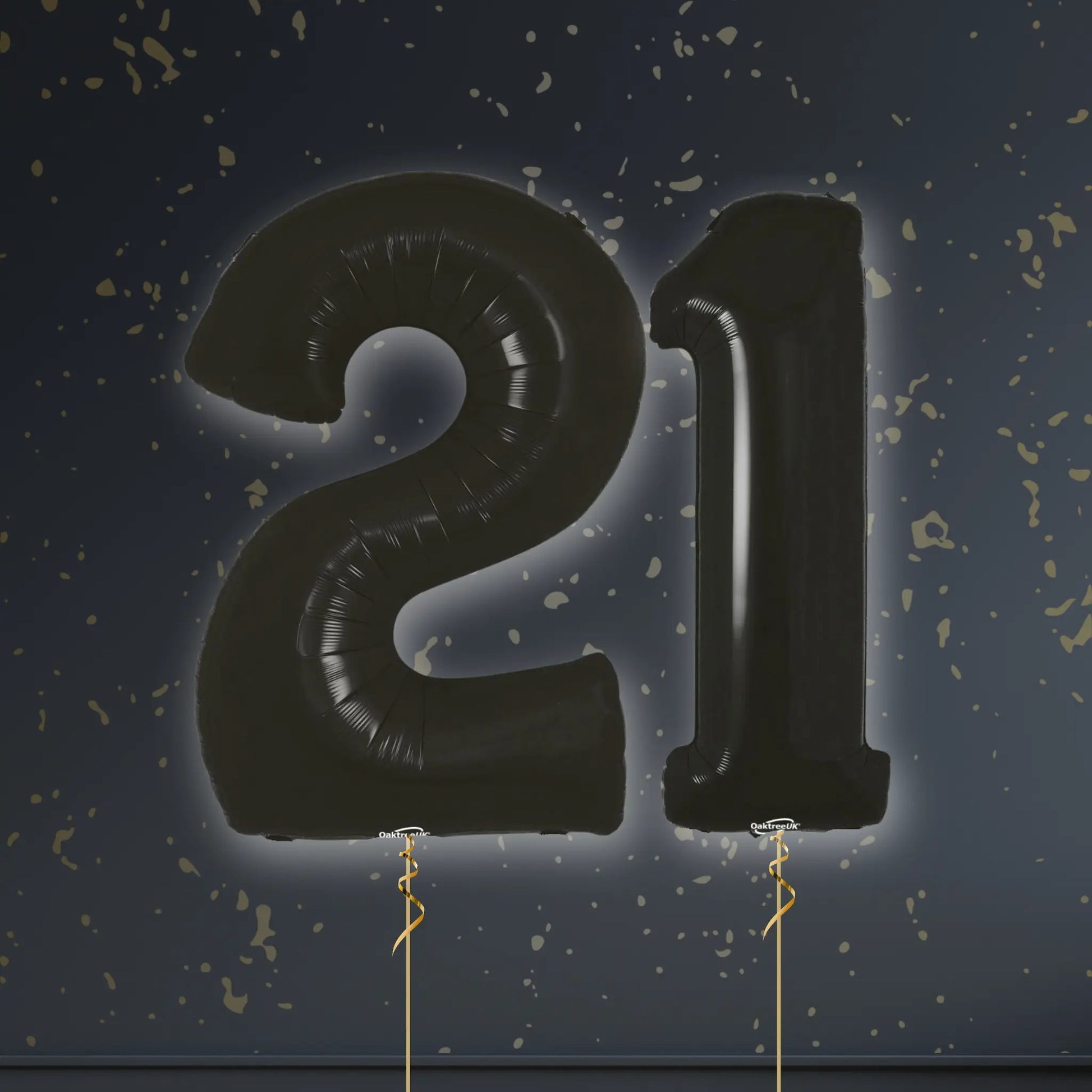 🎉 21st Birthday Black Numbers Balloon Package – Helium-Filled with Weights! 🎈✨