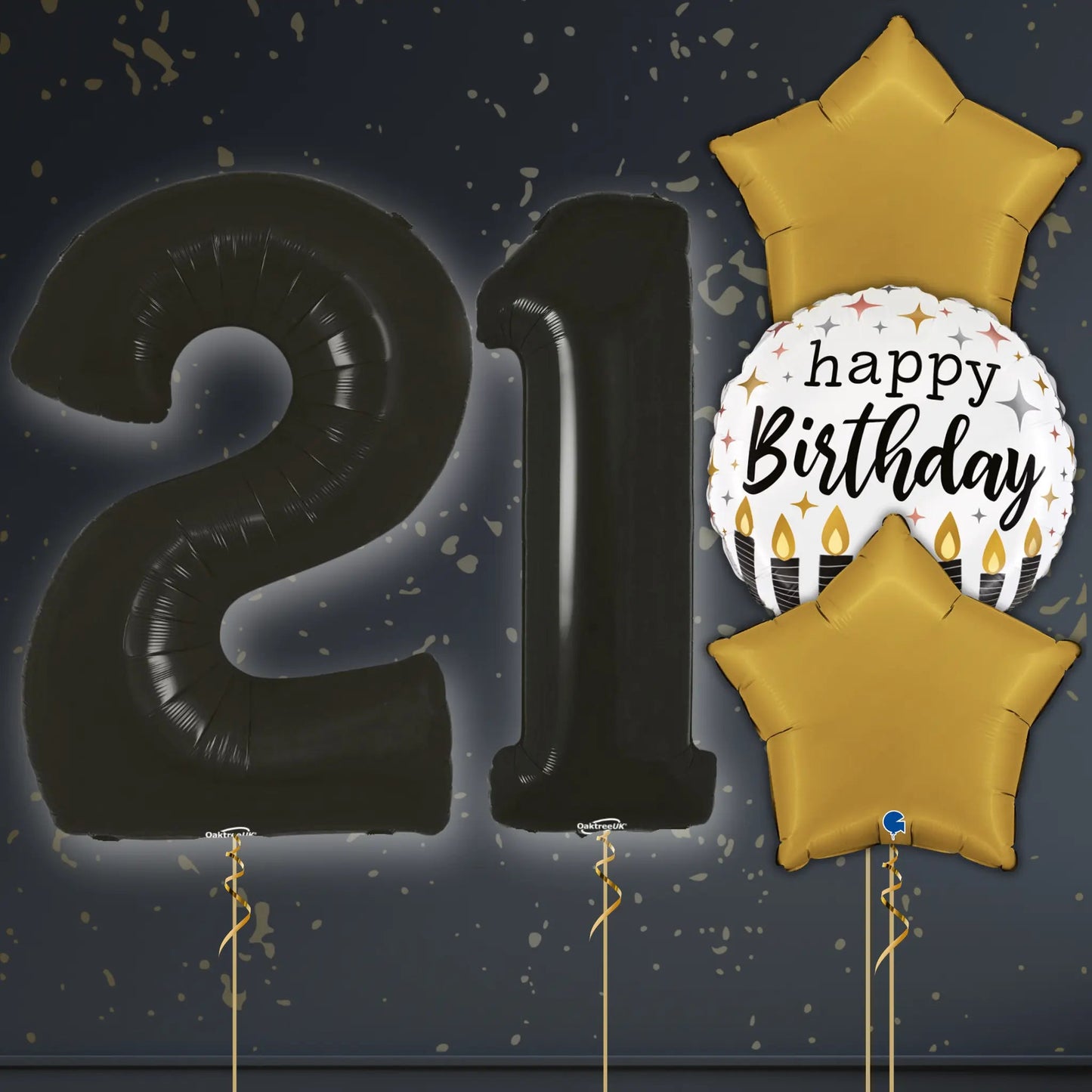 🎉 21st Birthday Black Numbers Balloon Package – Helium - Filled with Weights! 🎈✨ | The Party Hut Cheltenham