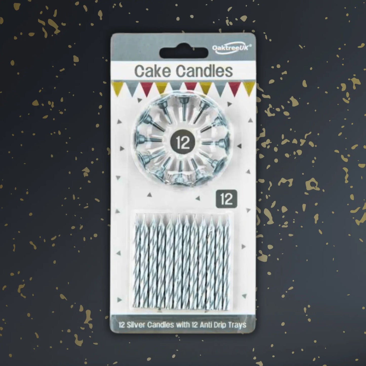 24 Metallic Silver Spiral Cake Candles with 12 Holders – Elegant Party Essentials | The Party Hut