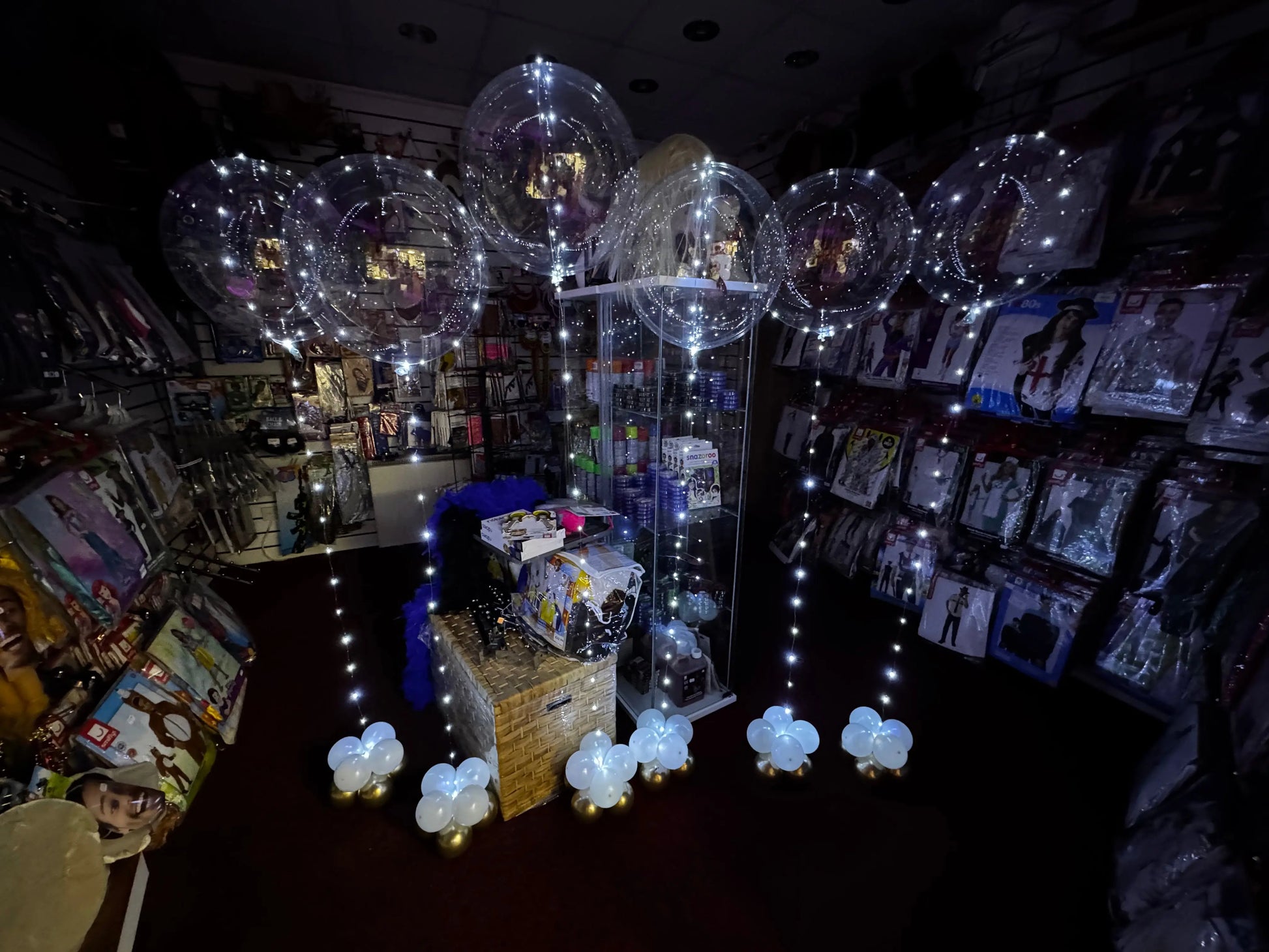 Clear Balloons with Battery Lights - Helium Filled