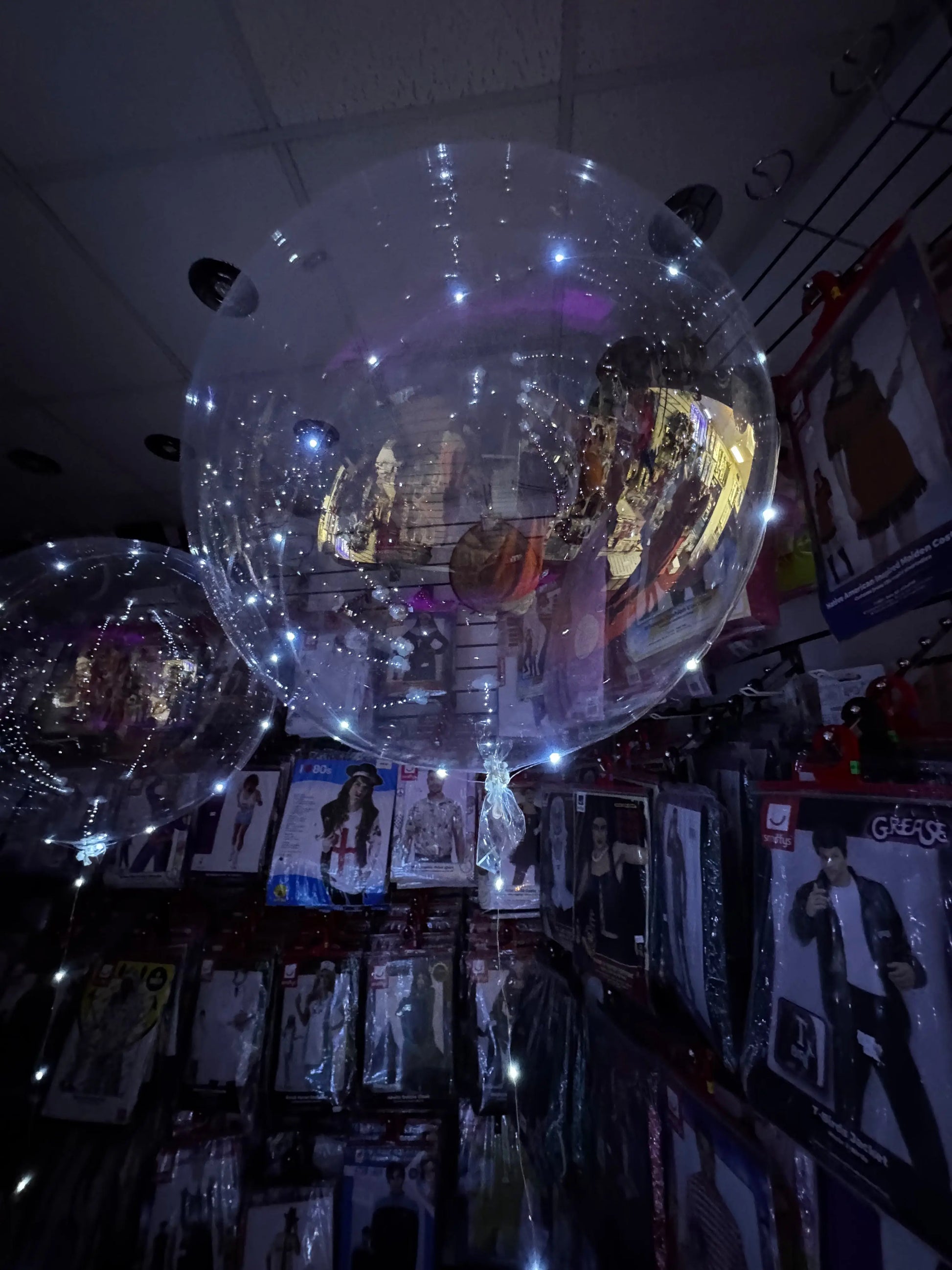 Clear Balloons with Battery Lights - Helium Filled