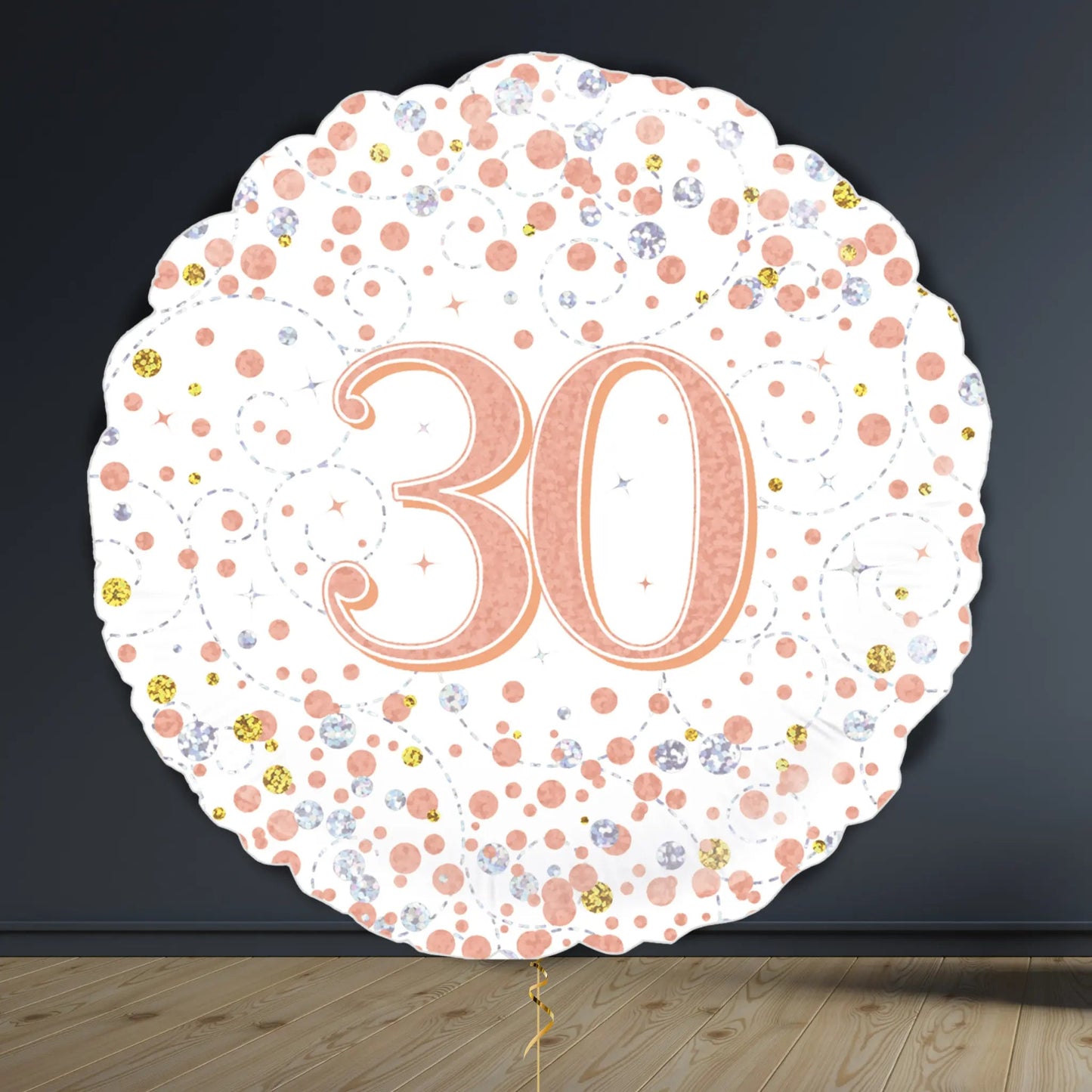 30th Birthday Balloon Package | Rose Gold Hearts, Helium | The Party Hut Cheltenham