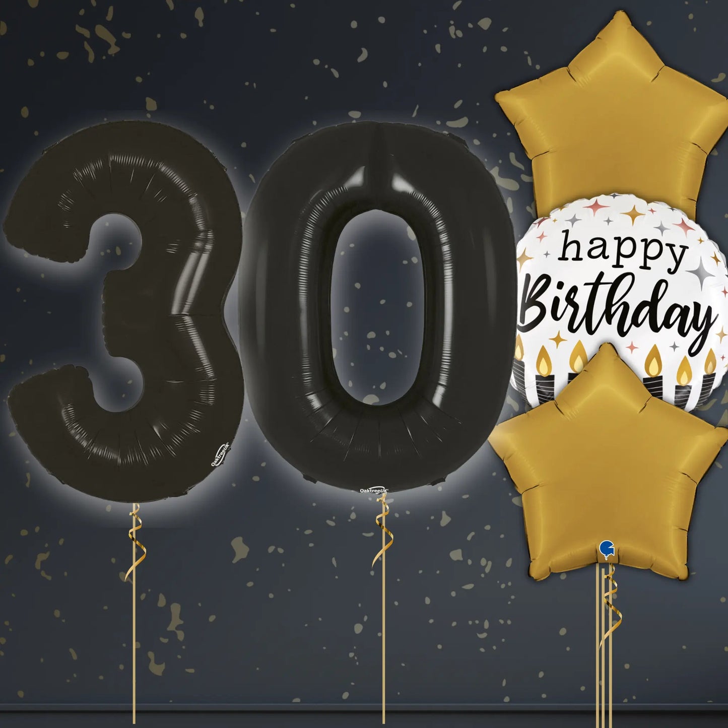 🎉 30th Birthday Black Numbers Balloon Package – Luxe & Stylish! 🎈✨ | The Party Hut Cheltenham